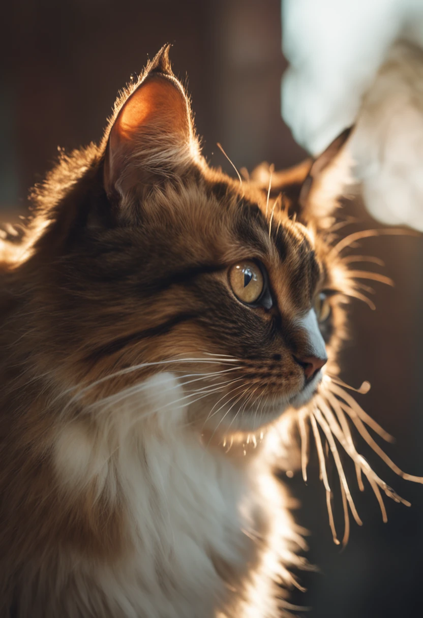 Long-haired species Brown cat
White under the chin
round face
Ragamuffin
Being tricked by humans