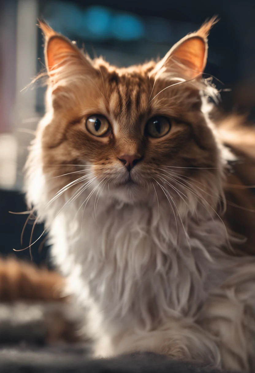 Long-haired species Brown cat
White under the chin
round face
Ragamuffin
Being tricked by humans