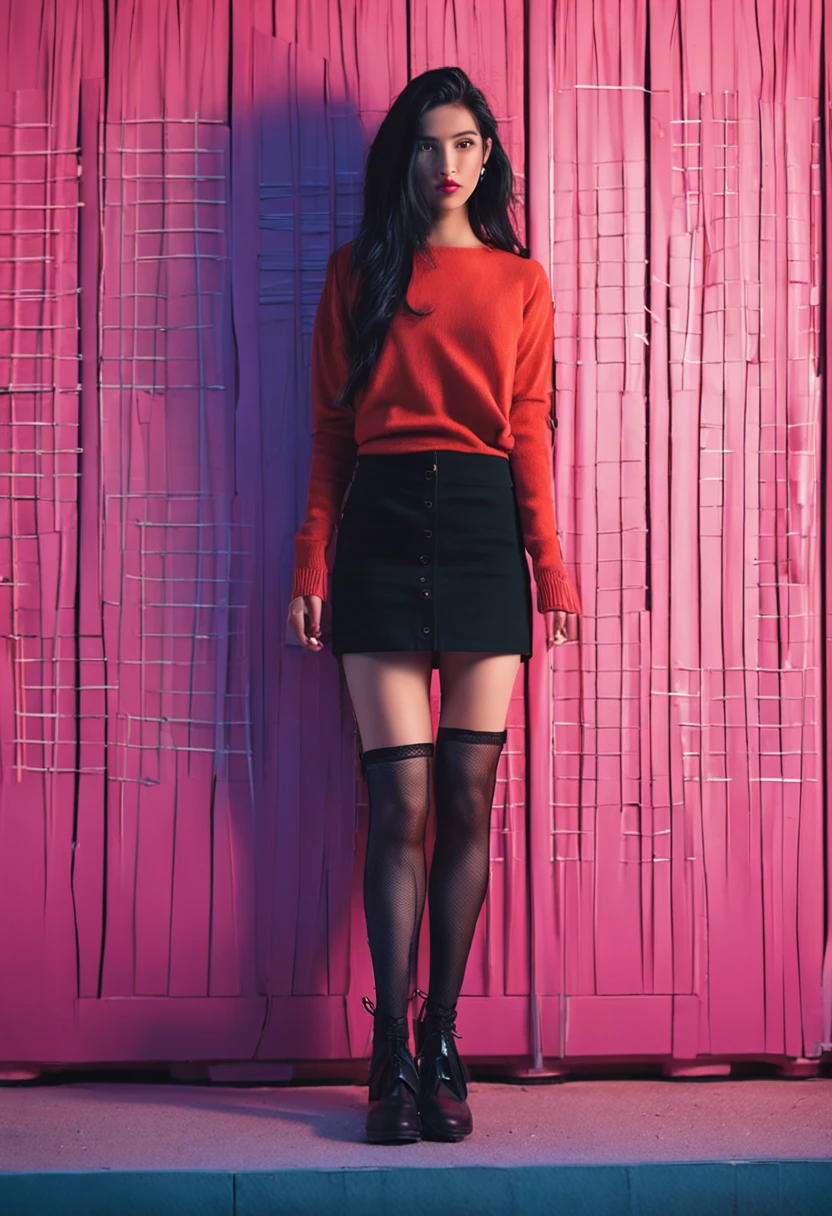 s girl,Long black hair,stocklings,short skirt,long leges,White skin