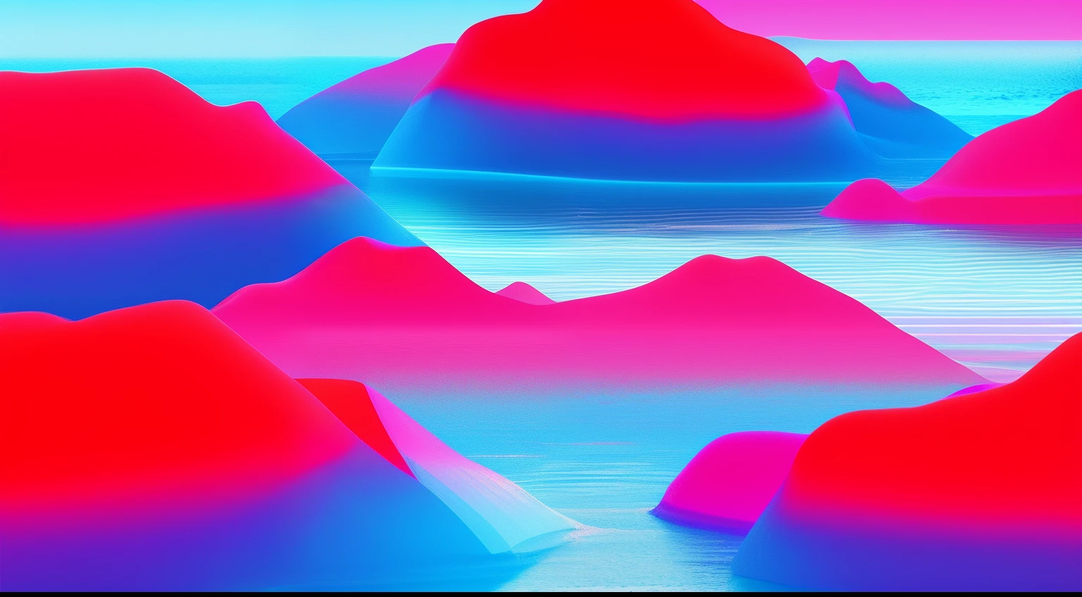 White icebergs floating in the Red Sea,Abstract blurred outline,minimal style,Space-time distortion,Fog blur(nvinkpunk:1.2)(SNTHWV style:0.8) Soft light waves,All red tones,Steam waves