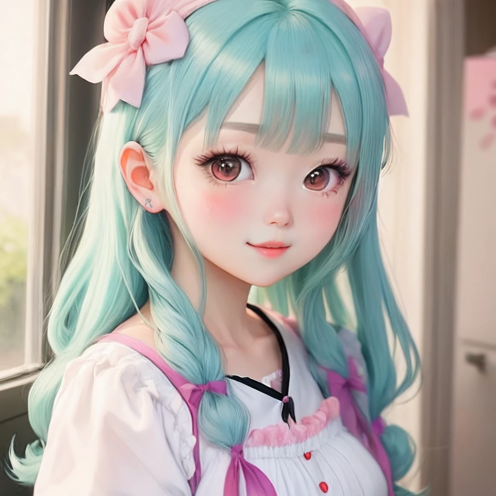 Pastel anime girl , cute