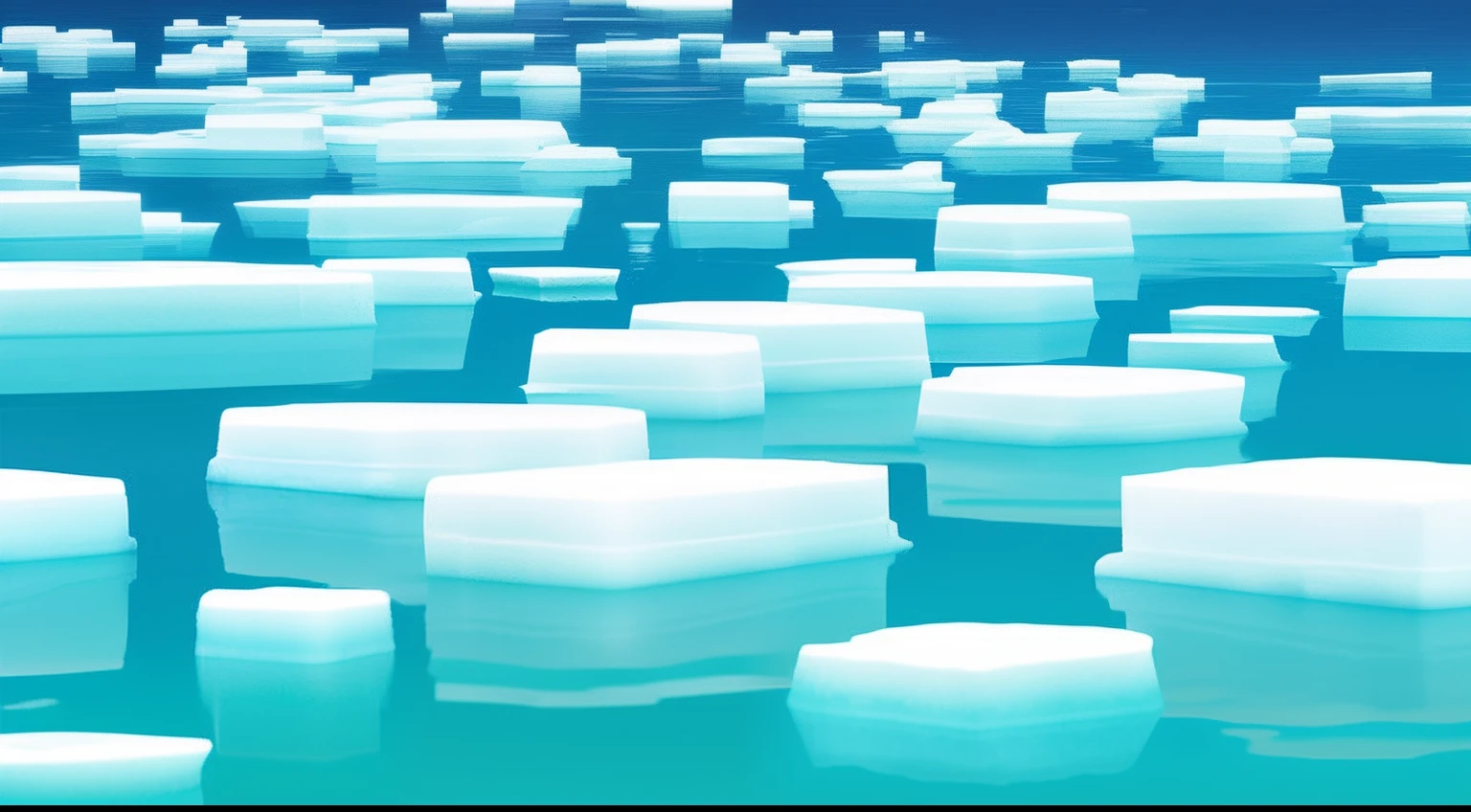 Floating groups of white icebergs,Transparent abstract blurred outline,minimal style,Space-time distortion,Fog blur(nvinkpunk:1.2)(SNTHWV style:0.8) Soft light waves,Only blue and white tones,Steam waves