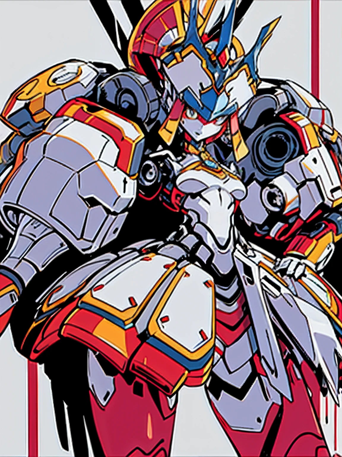 （tmasterpiece，top-quality，best qualityer，offcial art，Beauty and aesthetics：1.2），（1girll），warrior queen armor，Bejeweled Crown，White mech girl， Dear in Franks ,Tall，exquisite warframe fanart,， Biomechanical OPPAI