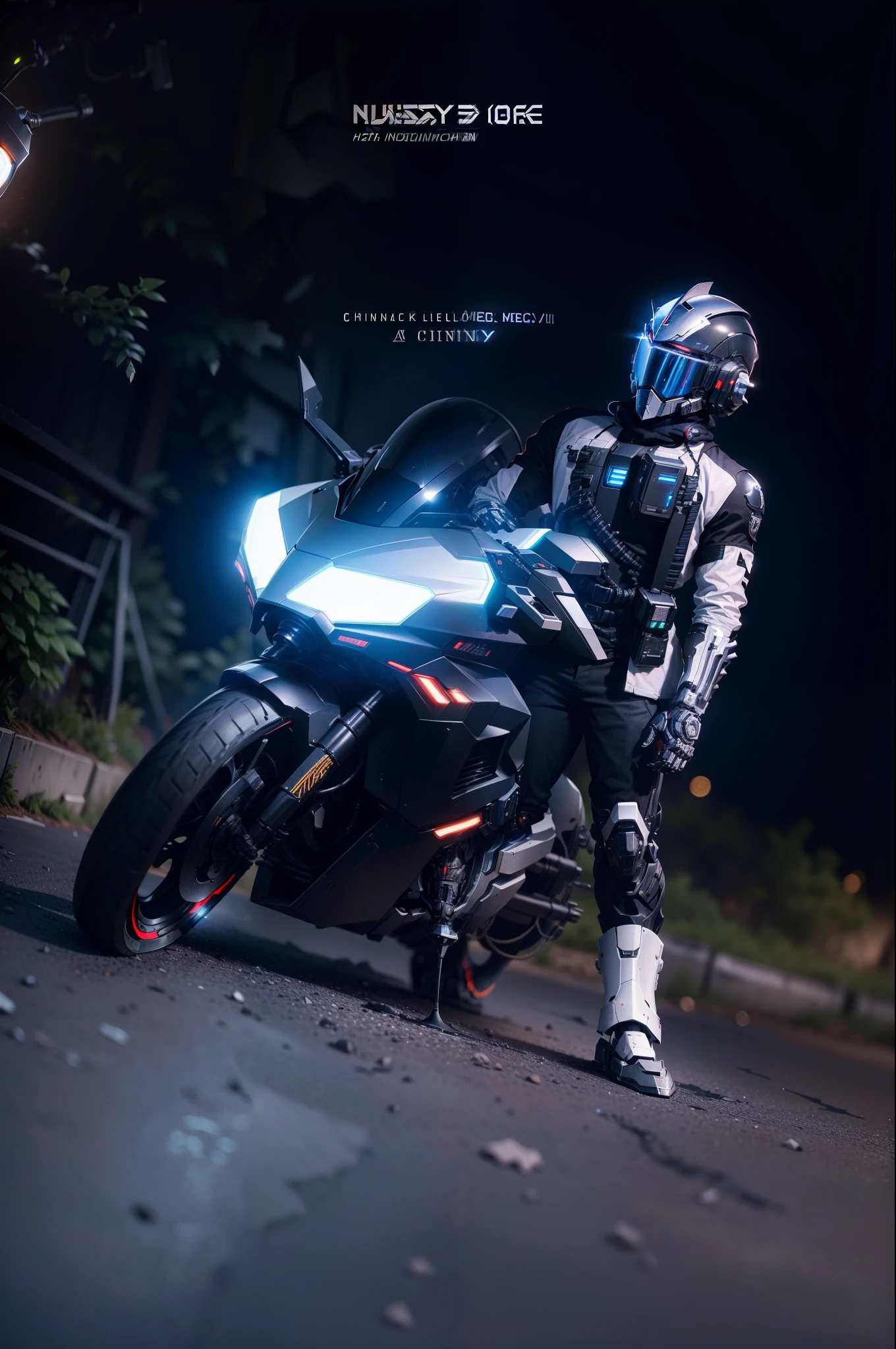 Powerful full-body black mecha cyberpunk male knight,Black tech helmets,Nousr, Biomechanicals, MSHN Robot Man,High-tech helmet,hyper realisitc, Steel, Complex design, insanely details, finely detailled, Extremely clear lines, cinmatic lighting, photograph realistic, A detailed masterpiece