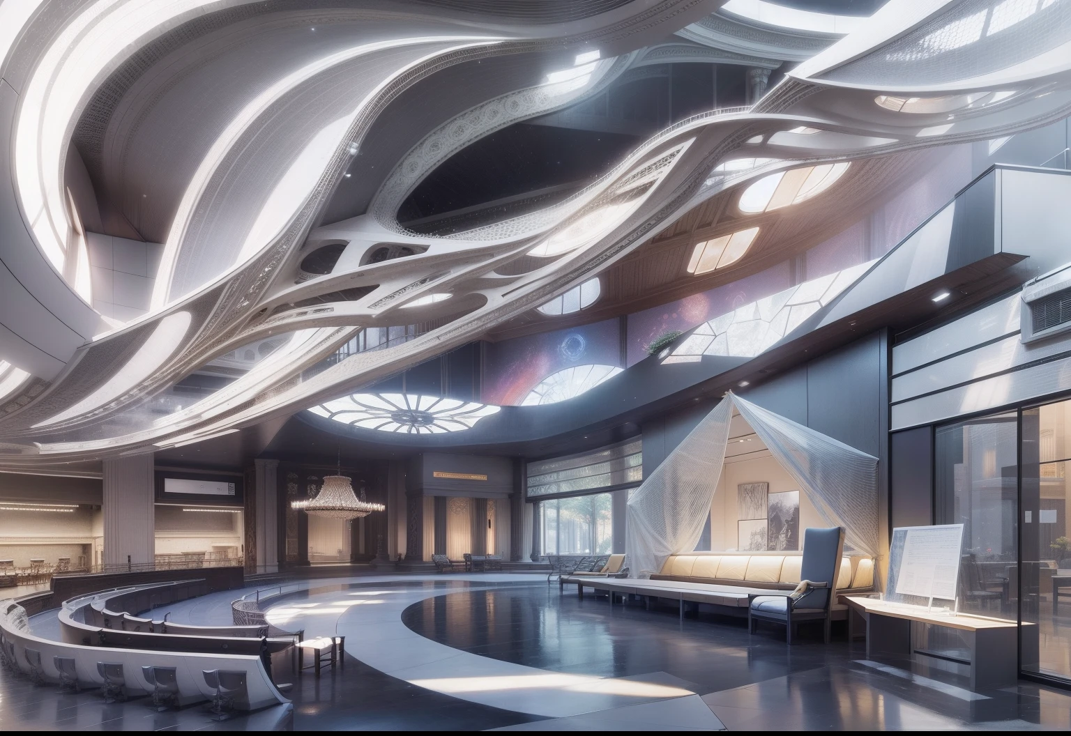 Interior space，Pavilion