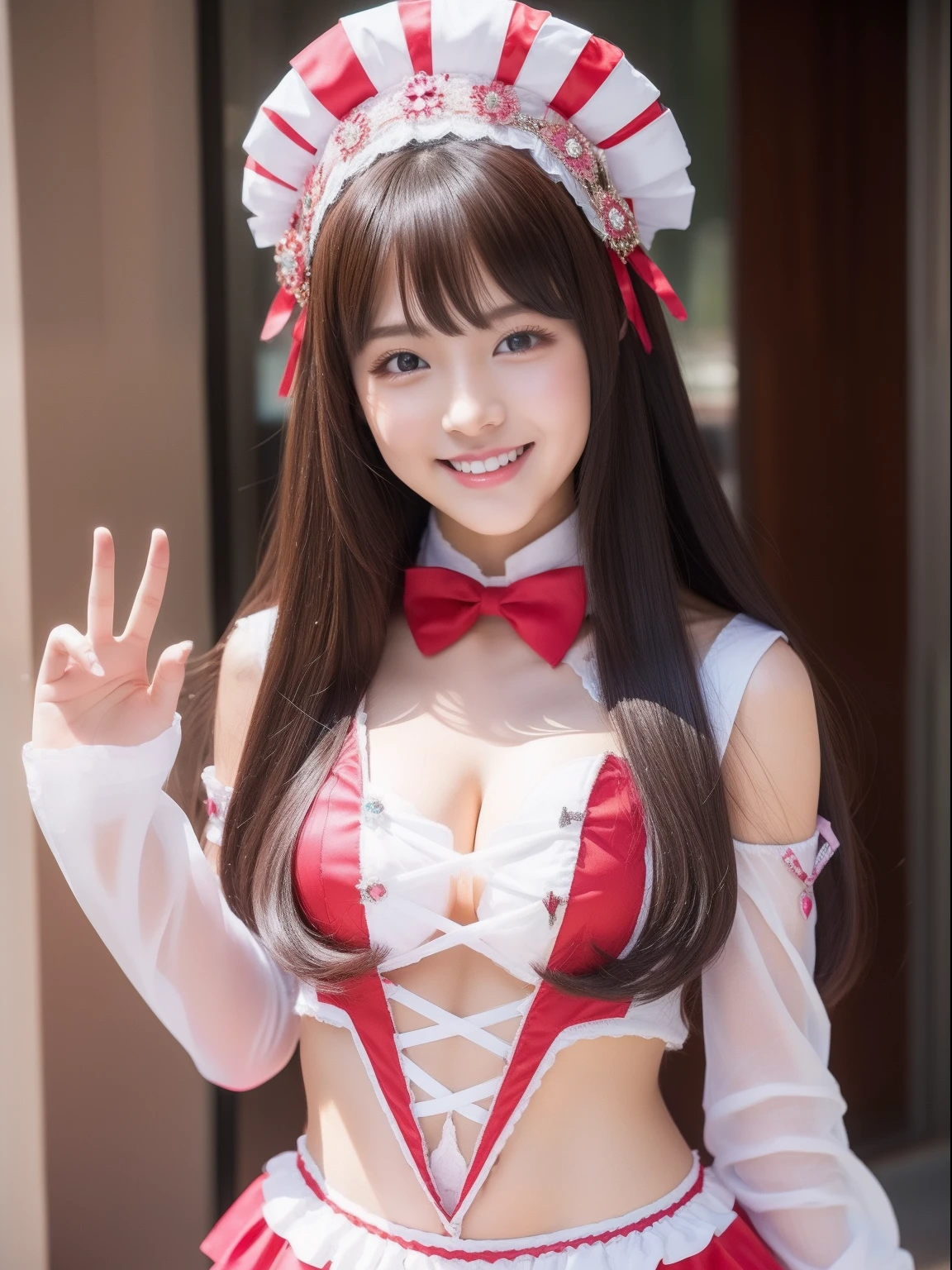 Beautuful Women、18year old 、Idol Costumes、body shot、80mm、A smile