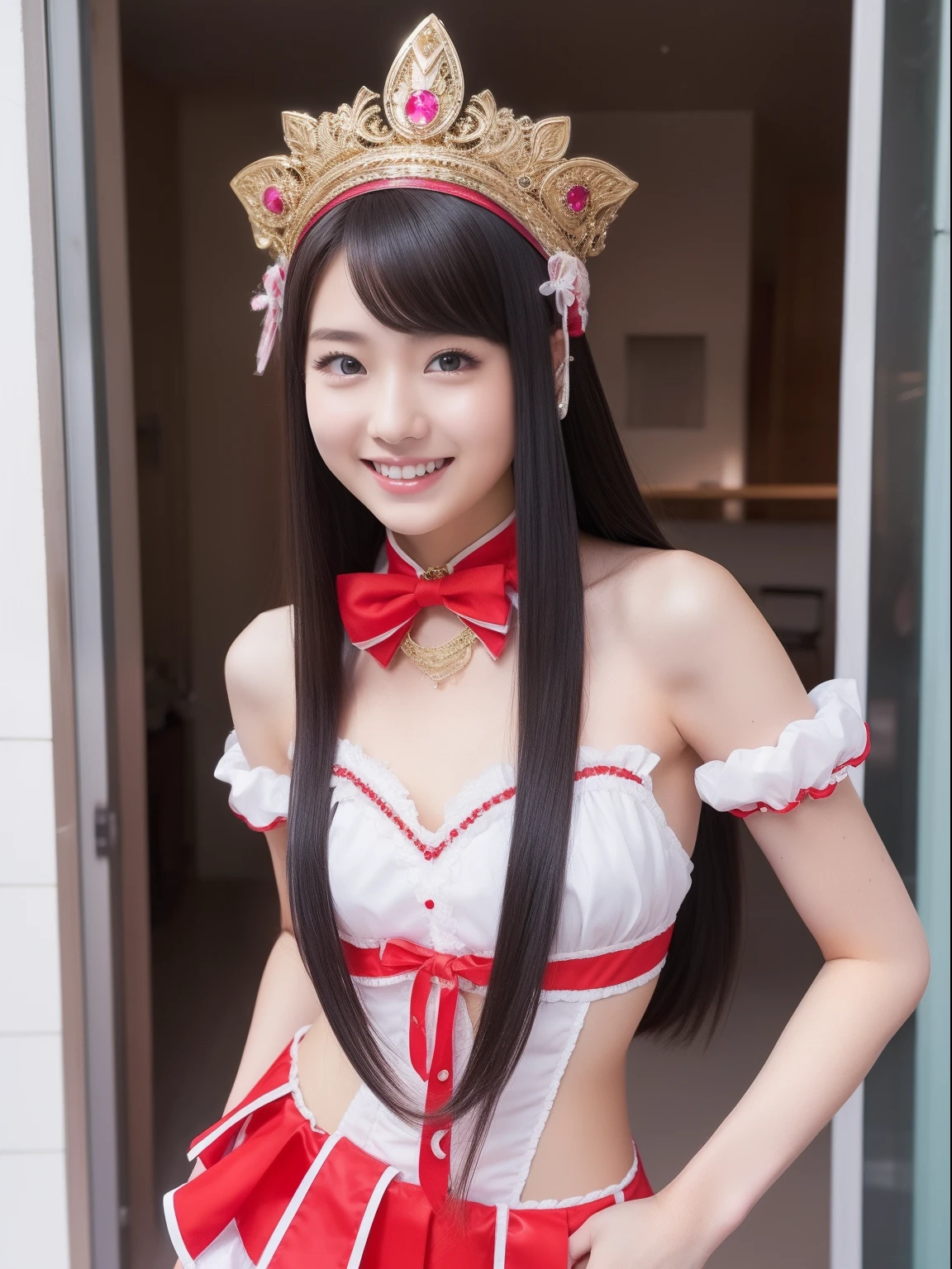Beautuful Women、18year old 、Idol Costumes、body shot、80mm、A smile
