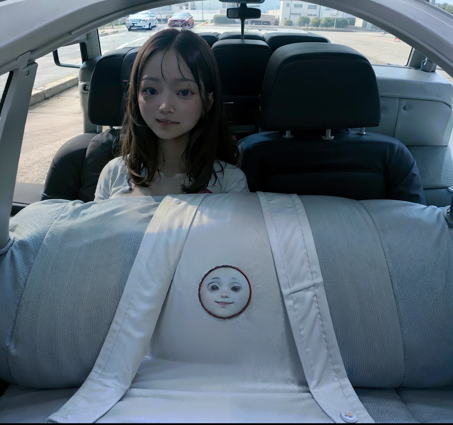 arafed woman in a car with a smile on her face, xintong chen, heonhwa choe, wenfei ye, louise zhang, yun ling, xision wu, lulu chen, 2 , 2 8 years oldam, chengyou liu, qifeng lin, gemma chen, li zixin, sha xi