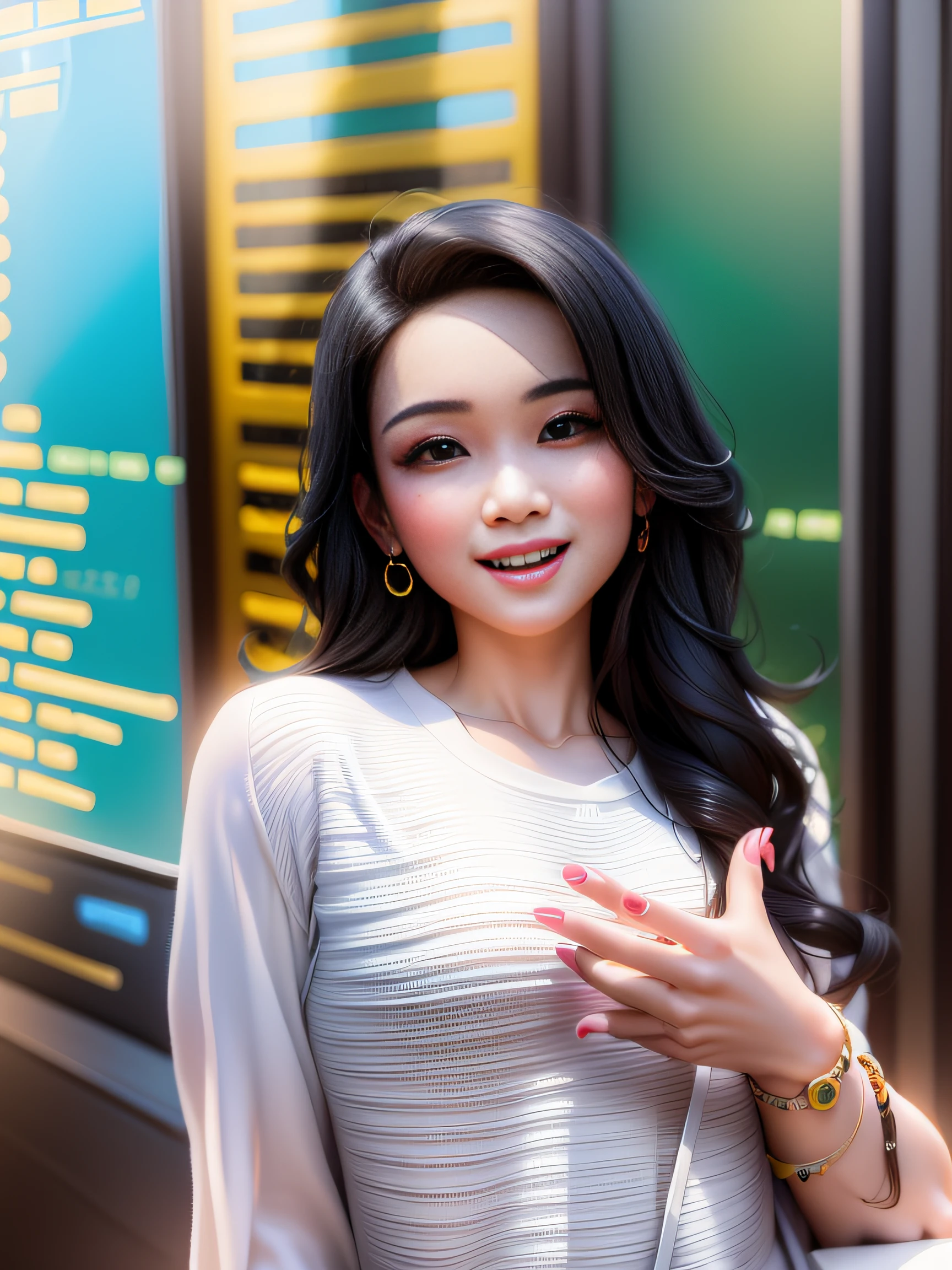 Chinese woman posing with long black hair and white shirt, dang my linh, mai anh tran, nivanh chanthara, in style of lam manh, xintong chen, zeng fanzh, quy ho, hoang long ly, song nan li, Yun Ling, dao trong le, wenfei ye