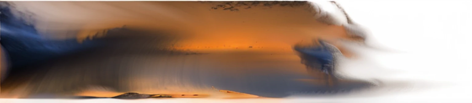 There is a blurry image,A dog with a frisbee in his mouth, Mysterious orange fog, orange fog, Orange mist, (light orange mist), orange clouds, orange dawn, light orange mist, Sand fog, golden mist, the glimmering orange dawn, sunset panorama, Venus breaks dawn, Maurice Sapiro, Lake is filed with molten gold, Heavy fog