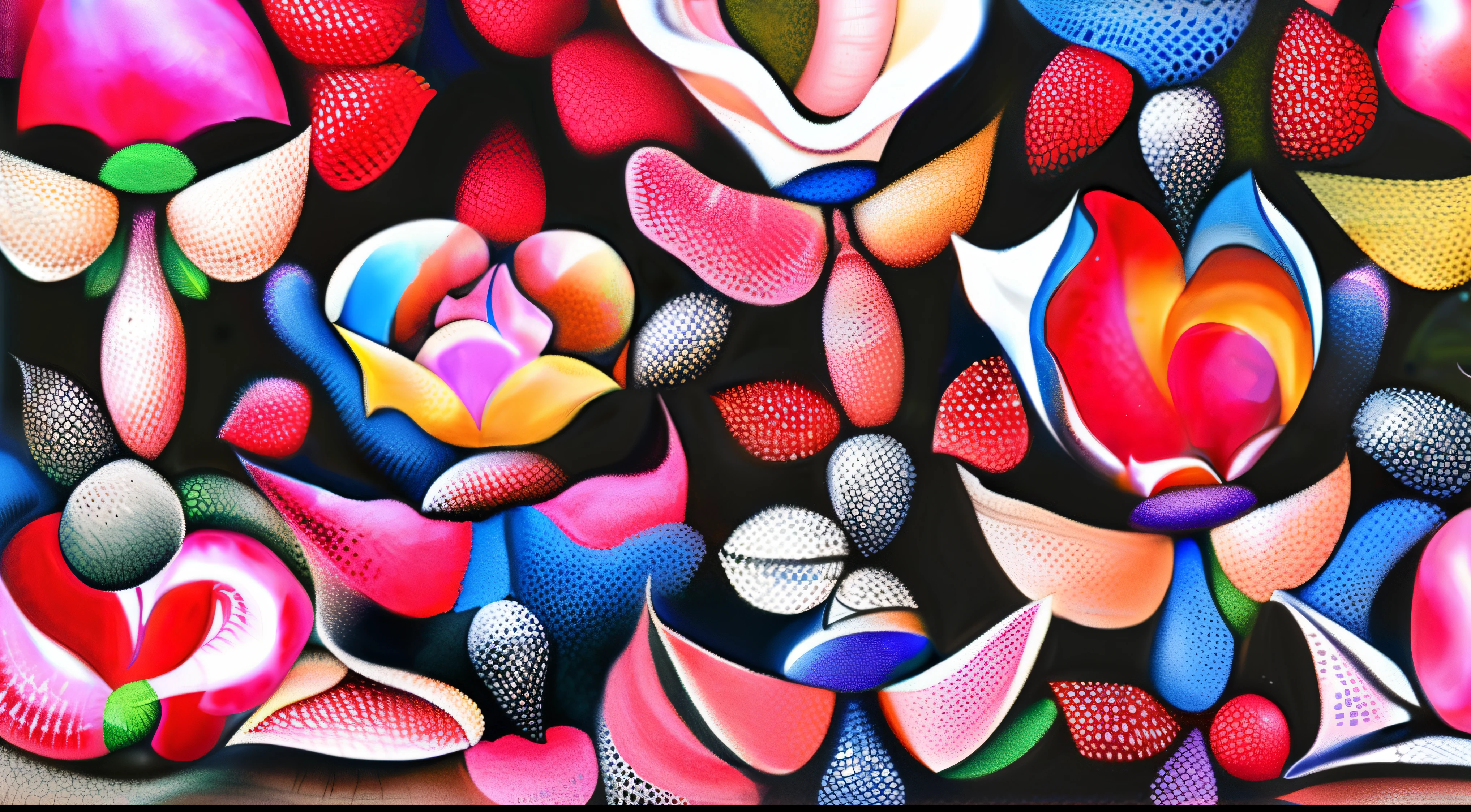 (Alfombra de flores naturales, tapete de flores festivo ).Crea una fascinante obra de arte abstracta con un enfoque en la fluidez y el movimiento. Utilice una paleta de colores rica y diversa, Blend tones seamlessly to evoke a sense of continuous movement. Explore the interplay between softness, Suave, Sharp shapes, Dynamic edges. Deja que los colores sangren y se mezclen, giving the impression of swirling currents or energetic vibrations. Incorporar elementos de la naturaleza, like gentle curves that resemble ocean waves, Vibrant bursts reminiscent of blooming flowers, or power lines that resemble gusts of wind. He fuses these natural motifs with abstract forms to create a harmonious and captivating composition.... Embrace the idea of serendipity and spontaneity while allowing colors and shapes to take shape organically. Anima a la obra de arte a desarrollarse como un viaje, invitar al espectador a explorar e interpretar las profundidades del paisaje abstracto. This work of art should inspire a sense of wonder and fascination.., Atraer a los espectadores a su fascinante mundo de colores y formas. The blend of abstraction and nature will transport observers to a realm of imagination and excitement...., leaving a lasting impression of beauty and creativity.