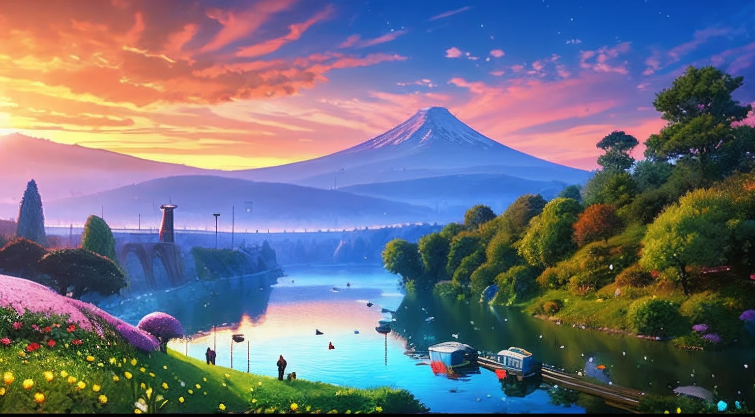 pixel game,scenography,fantastical scenes,Horse watching in Tokyo, Pixel art #pixelart