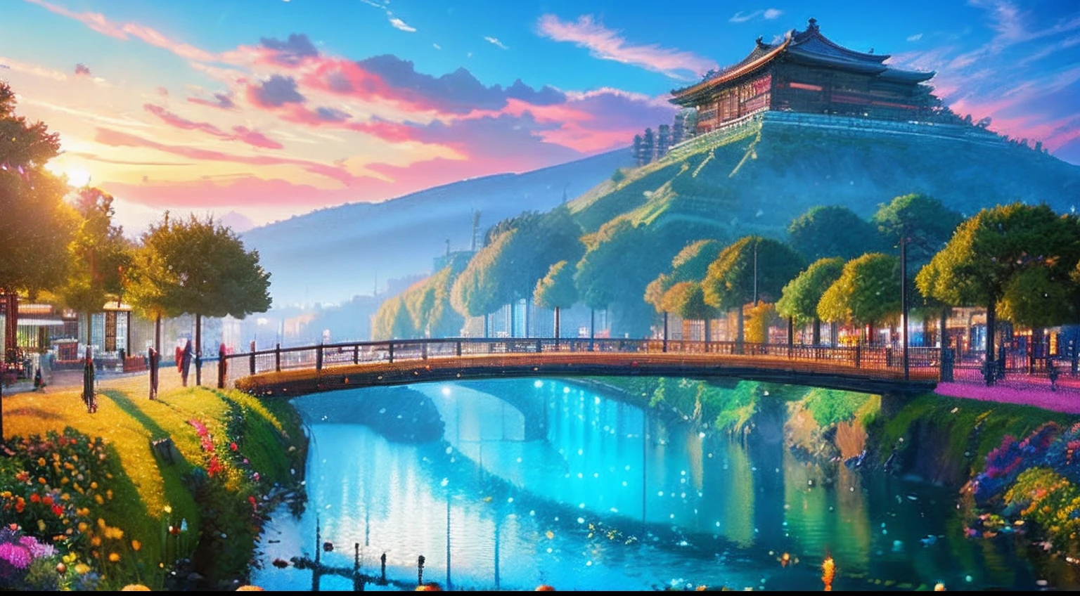 pixel game,scenography,fantastical scenes,Horse watching in Tokyo, Pixel art #pixelart
