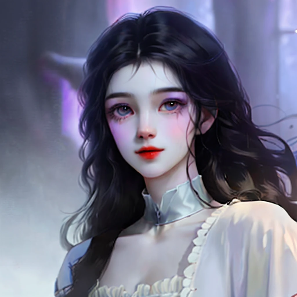 8K, Best Quality, Masterpiece, Ultra Resolution, (Realistic: 1.4), Original Photo, (Realistic Skin Texture: 1.3), (Film Grain: 1.3), (Selfie Angle), Portrait 1 bride, Long hair, Blue hair, Big Beautiful Eyes and Face Detail, Masterpiece, Best Quality, Close-up