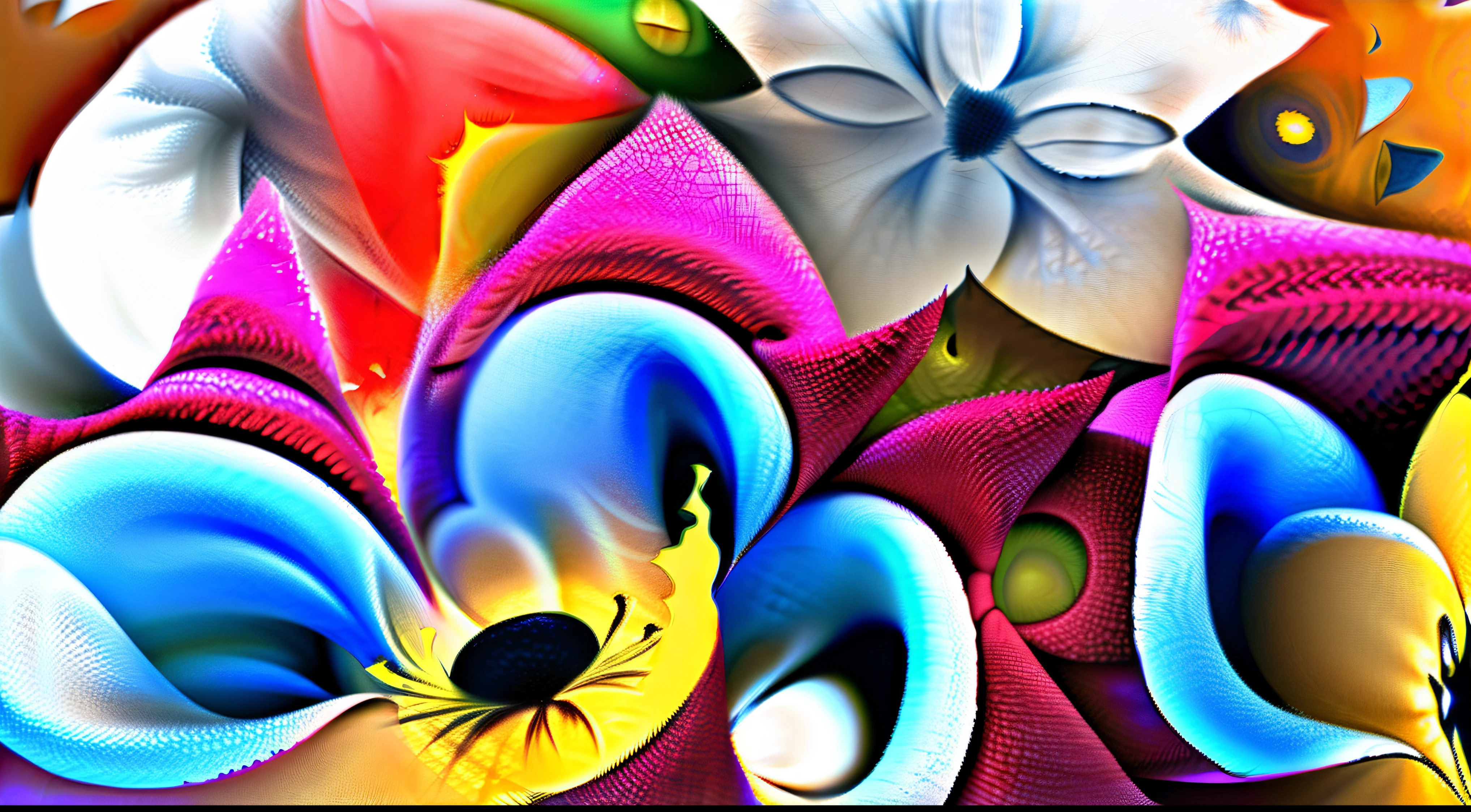 (Alfombra de flores naturales, tapete de flores festivo ).Crea una fascinante obra de arte abstracta con un enfoque en la fluidez y el movimiento. Utilice una paleta de colores rica y diversa, Blend tones seamlessly to evoke a sense of continuous movement. Explore the interplay between softness, Suave, Sharp shapes, Dynamic edges. Deja que los colores sangren y se mezclen, giving the impression of swirling currents or energetic vibrations. Incorporar elementos de la naturaleza, like gentle curves that resemble ocean waves, Vibrant bursts reminiscent of blooming flowers, or power lines that resemble gusts of wind. He fuses these natural motifs with abstract forms to create a harmonious and captivating composition.... Embrace the idea of serendipity and spontaneity while allowing colors and shapes to take shape organically. Anima a la obra de arte a desarrollarse como un viaje, invitar al espectador a explorar e interpretar las profundidades del paisaje abstracto. This work of art should inspire a sense of wonder and fascination.., Atraer a los espectadores a su fascinante mundo de colores y formas. The blend of abstraction and nature will transport observers to a realm of imagination and excitement...., leaving a lasting impression of beauty and creativity.