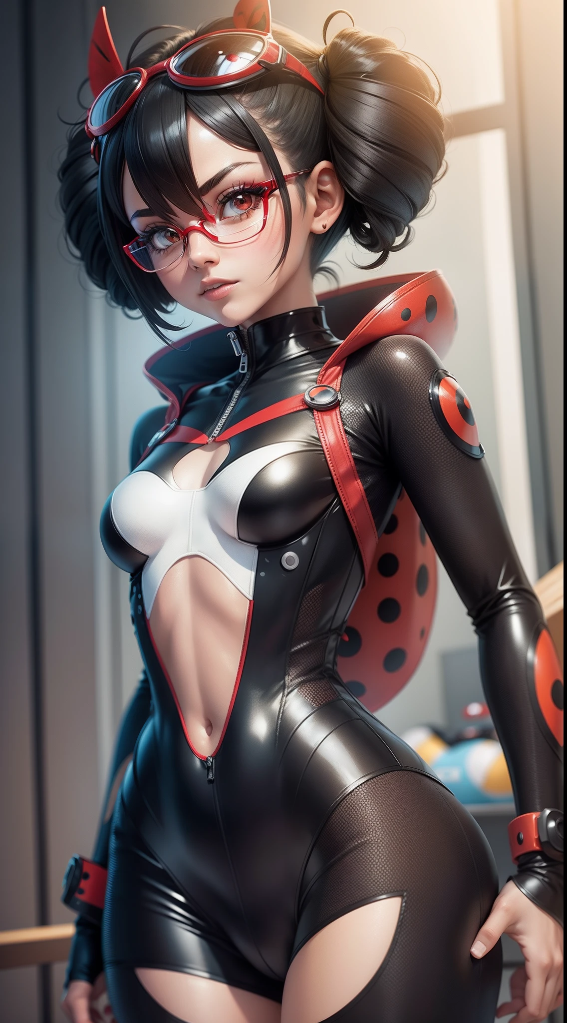 Ladybug miraculous character with an technological body suit costume