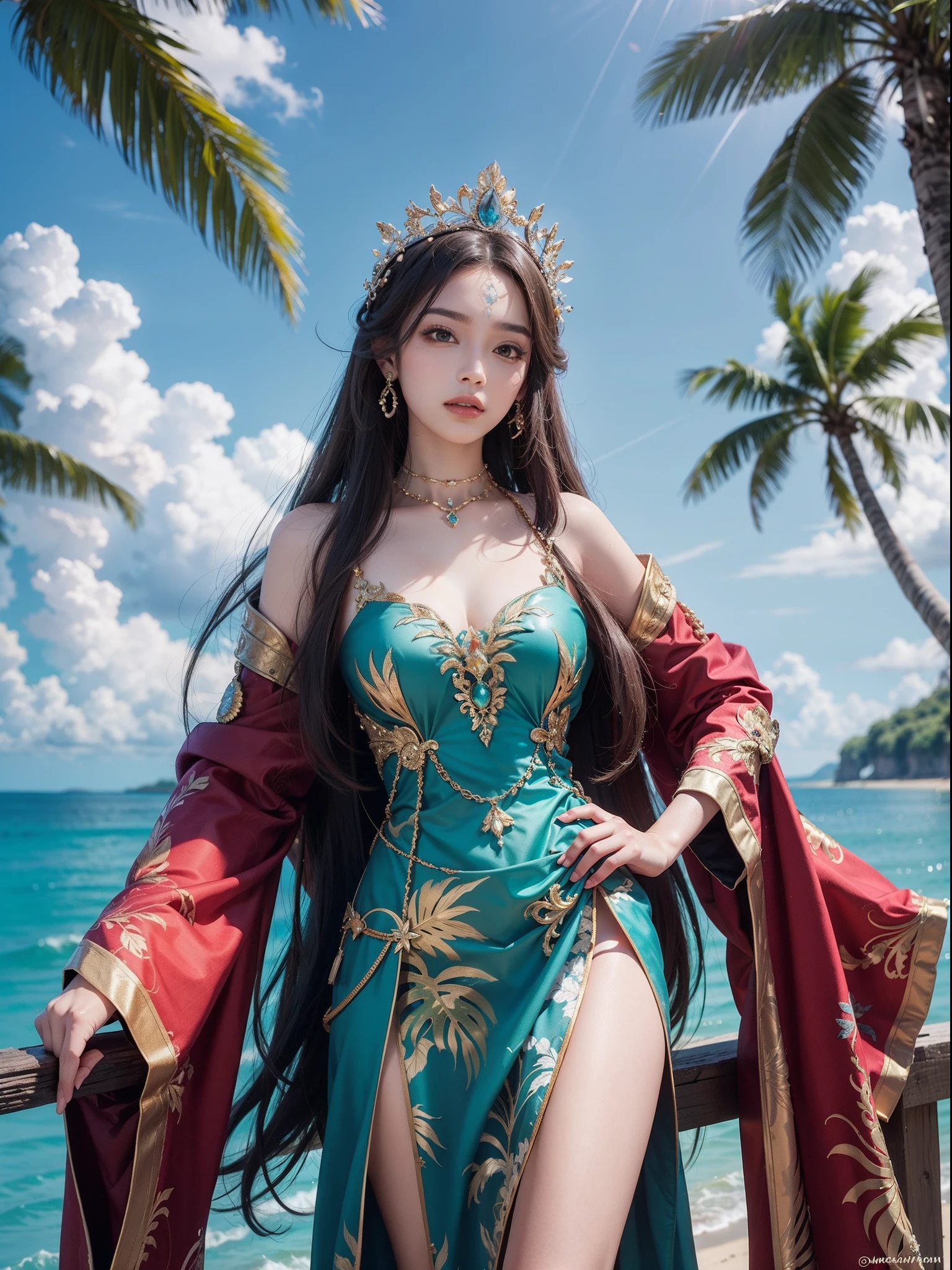 ((Best Quality, 8K, Masterpiece: 1.3)), particles, full body, a super beautiful 21-year-old Asian woman, wearing a red Han costume and sword dancing, feminine pose, flowing long hair, flowing red robe and red ribbon, refreshing light white tone, chiaroscuro, ambient light, flower elements, (petals falling: 1.5), simple pink background