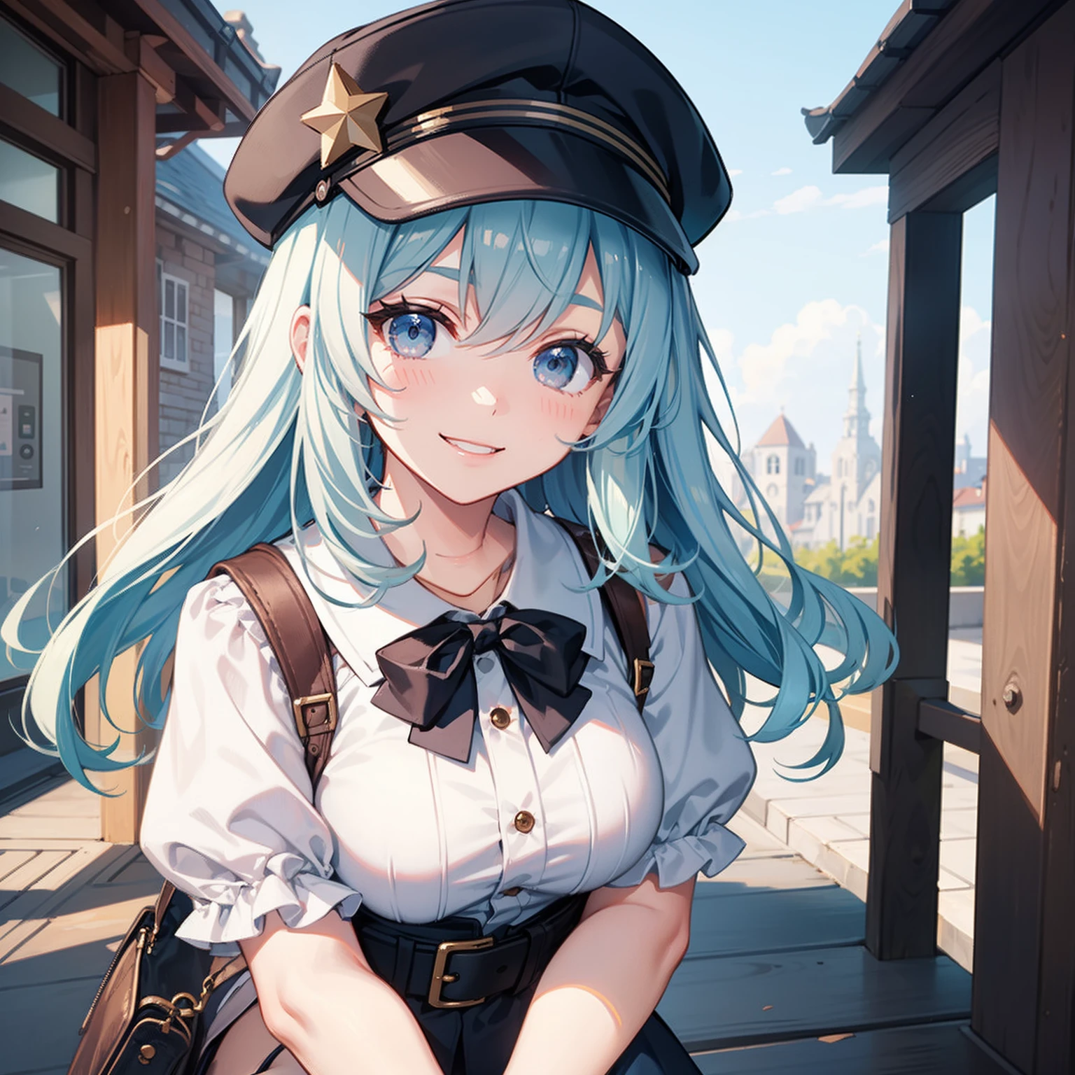 Fluffy smile Viewer's Perspective Girl in a cap