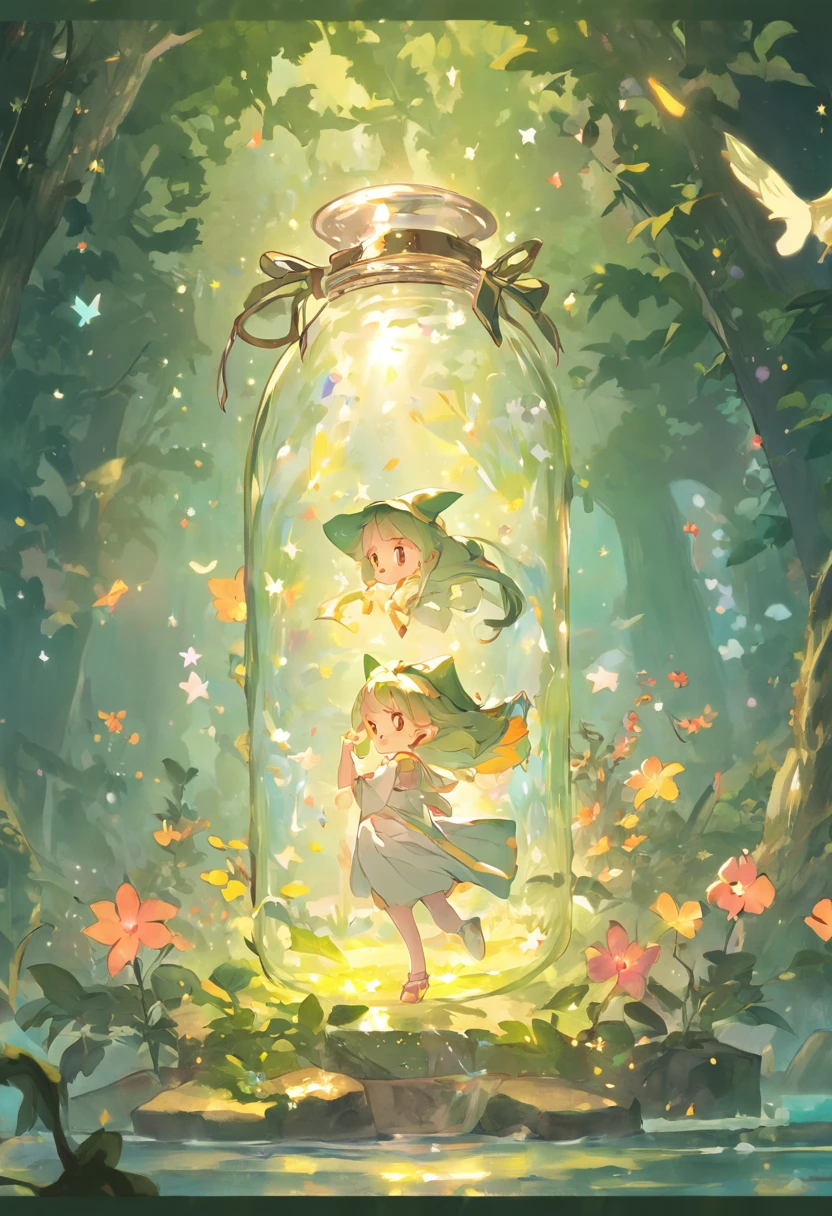 one day、A  who got into an ordinary bottle、Marie🌸。She got caught up in a wizard's prank.。however、She without pessimism about it、Embark on an adventure to find your inner glow。

At first, I was confused by life in a bottle.、Marie forms friendships with other creatures。She explored what the inside of the bottle was like.、Start looking for clues to solve the wizard's prank。She meets her fellow fairies in a miniature forest、Colorful flowers々and interact with dancing and singing little creatures。Marie received courage and hope from them.、You will come to believe in your own power。

Marie's adventure progresses gradually、She will take on a magical quest to solve the mysteries of the world in the bottle。She finds a magic command book、While releasing various magical powers、Uncover hidden secrets。Marie displayed bravery and wisdom unimaginable from her tiny body.、Grow through adventures in a jar。

At last、Marie regains her own brilliance、Find a way to get released from the jar。Her inner glow is、Also reflected in her appearance、She will be a beautiful and radiant magical girl。She confronts the wizard、Win Freedom。Eta、Marie through the experience in the bottle、It sends a message that everyone can find the charm within.。

This story is、Unleash your inner brilliance even with a small presence、Teaches the importance of facing difficulties。pure、The power of self-acceptance and friendship、It also teaches the importance of believing in your inner strength.。

#Magical Journey #Inner brilliance #Brave girl