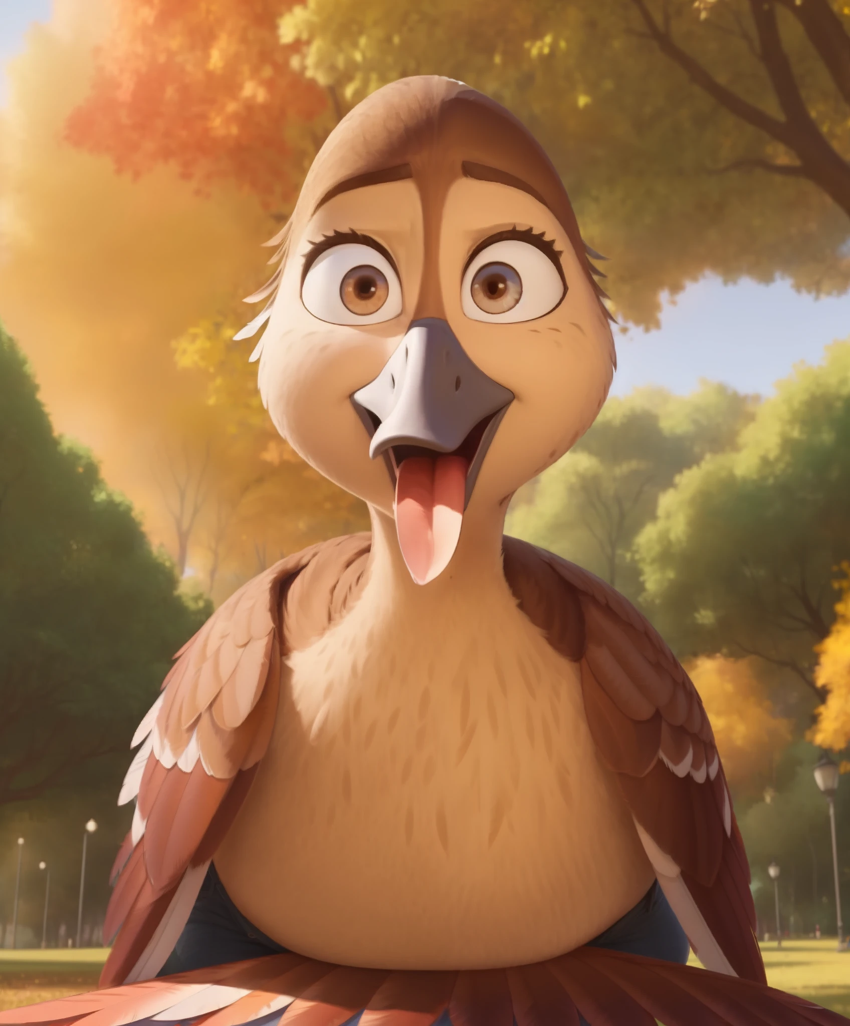 (by chunie, sqoon), Pam, furry female anthro, duck girl, Brown eyes, nude, butt closeup, solo, (best quality), (detailed feathers, feathers, feathery body:1.2), looking back at viewer, smile, tail, nsfw, huge butt, high quality, absurd res, photo manipulation, photography (artwork), thick thighs, hands on knees, legs spread apart, bending over, twerking, uploaded to e621, <lora:Pam:1>