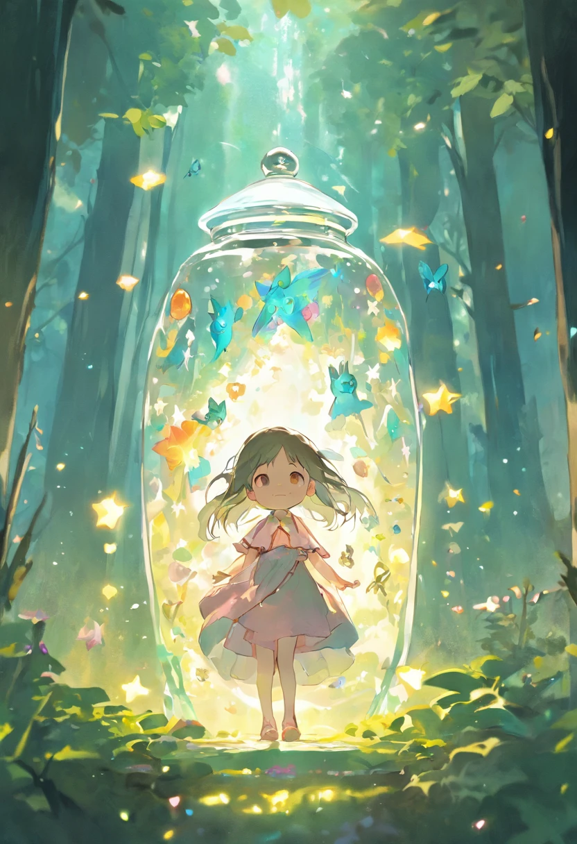 One day、Girl in an ordinary jar、Marie🌸。She was caught in a wizard's prank.。however、She's not pessimistic about it、Embark on an adventure to find your inner glow。

At first, I was confused by life in a bottle.、Marie forges friendships with other creatures。She explored what the inside of the bottle was like.、Start looking for clues to solve the wizard's prank。She meets her fellow fairies in a miniature forest、Colorful flowers々Interact with small creatures that dance and sing。Marie received courage and hope from them.、You come to believe in your own power。

Marie's adventure is Xu々Go to、She undertakes a magical quest to solve the mysteries of the world in the jar。She finds a magic command book、appearance々While radiating magic、Uncover hidden secrets。Marie showed unimaginable courage and wisdom from a small body.、Growing through adventure in a jar。

At last、Marie regains its brilliance、Find out how to get free from the jar。Her inner glow is、Also reflected in her appearance、She becomes a beautiful and radiant magical girl。She confronts the wizard、Win your freedom。Eta、Marie through the experience with the bottle、Send a message that everyone can find charm inside.。
This story is、Unleash your inner glow even with a small presence、Teaches the importance of facing difficulties。pure、The power of self-acceptance and friendship、It also teaches the importance of believing in your inner strength.。

#Magical Journey #Inner glow #Brave girl