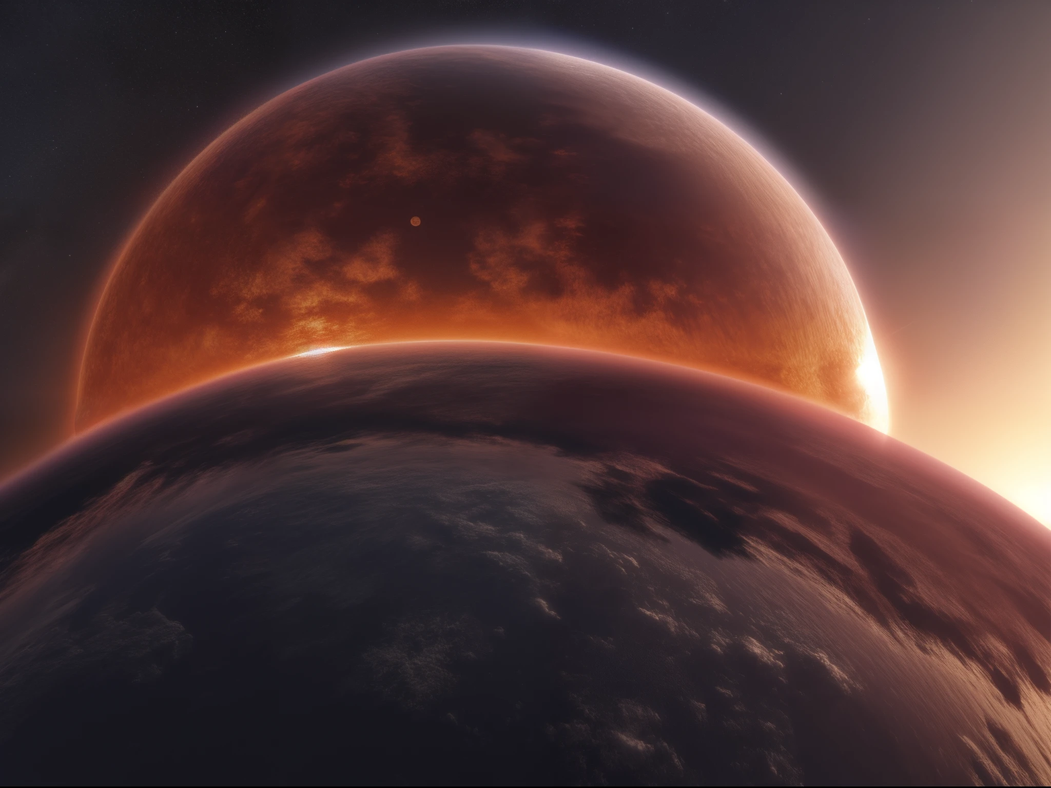 a picture of the sun setting on Earth, a view from outer space, Ultra-Wide Angle, high detail, award winning, best quality, HD, 16K, high details, best quality, absurd highres, ultra wide angle, photorealistic, ultra realistic, high details, best quality, 16k, [ultra detailed], masterpiece, best quality, (extremely detailed), ultra wide shot, photorealistic, 3D rendering