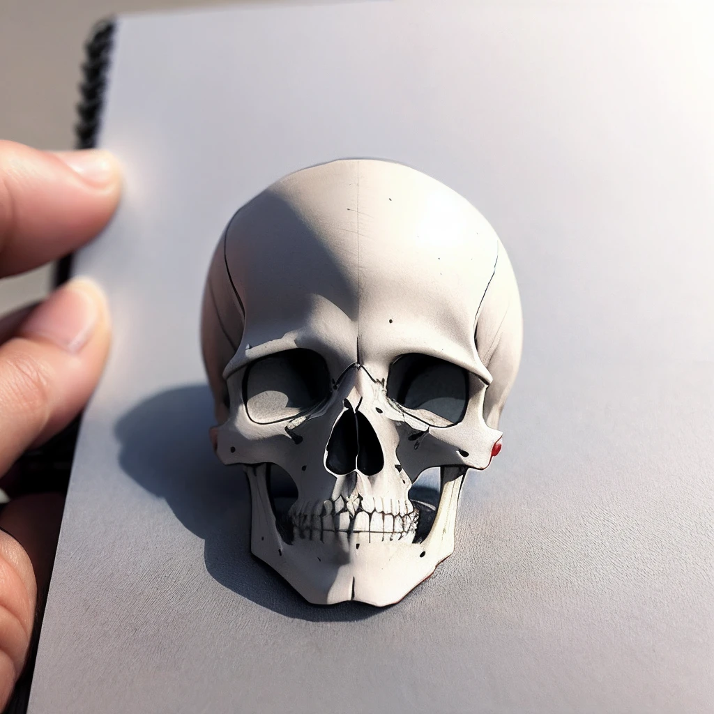 Miniature sketch of human skeleton