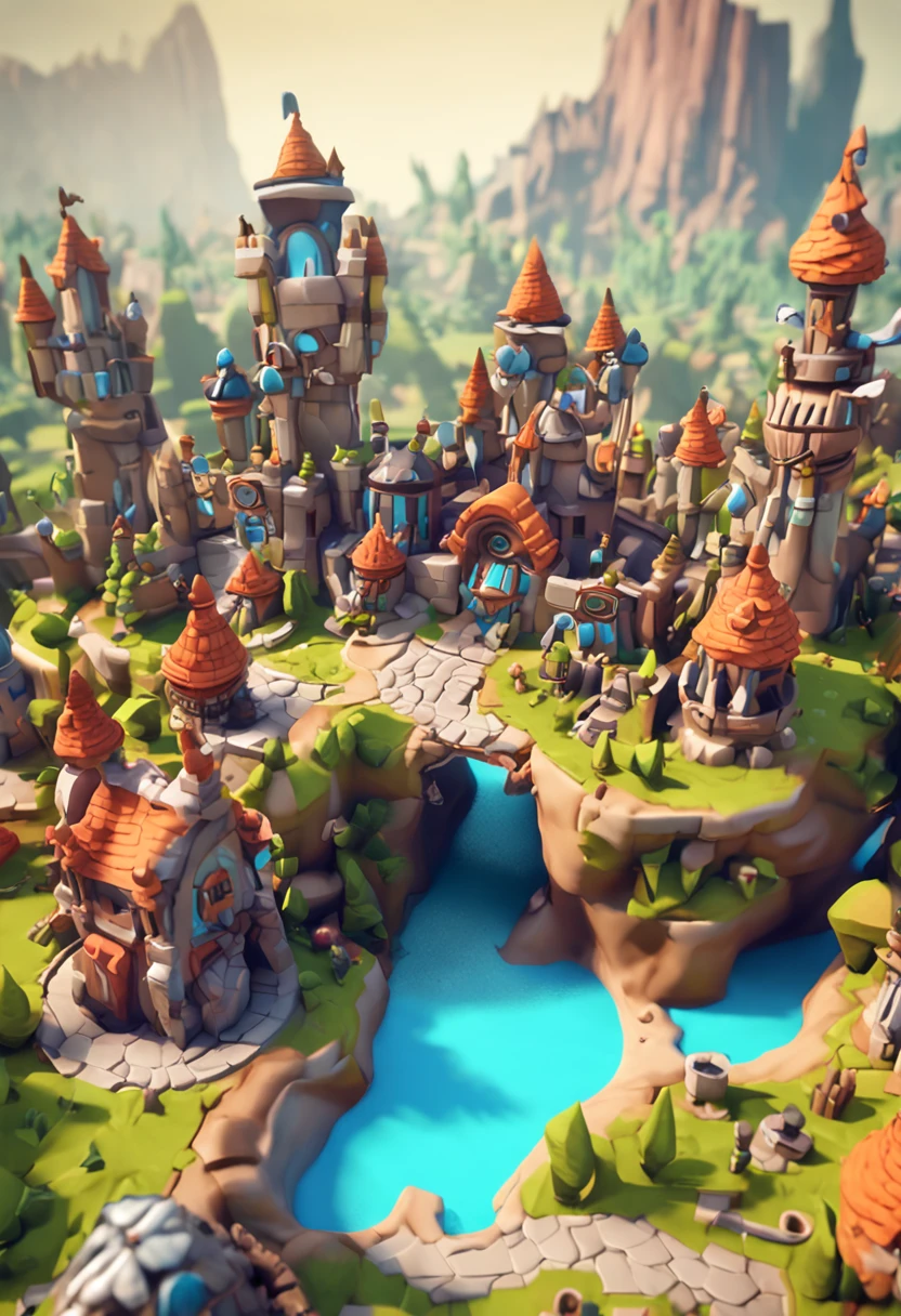 Browser game, Tower defense,Minitarius,Super cute clay world, Cute clay freeze frame animation, tilt shift,great lighting,Volume lerscape,Brush rendering,......3d,super, high detail, Based on materials from Warcraft
detail