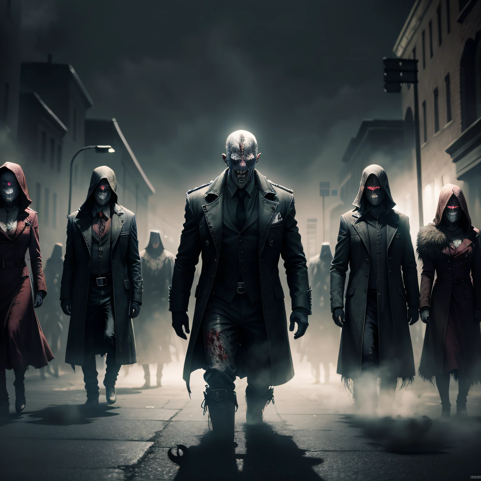 The end is coming,Multiple zombies,shadowy,terroral