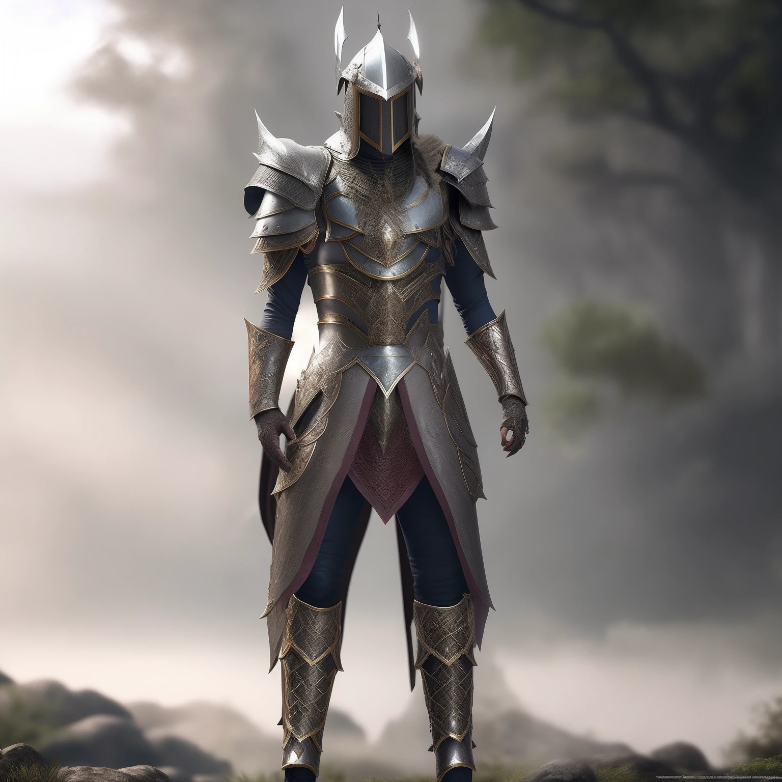 Arafed knight in armor standing on a rocky terrain, elven armor, Essa armadura, vestido com armadura leve, armadura impressionante, armadura de fantasia, armadura de fantasia detalhada, clothed in ethereal battle armor, full portrait of magical knight, armadura de fantasia muito elegante, armadura bonita, clothed in ethereal armor, Armadura Morrowind, picture of female paladin, female dragonborn