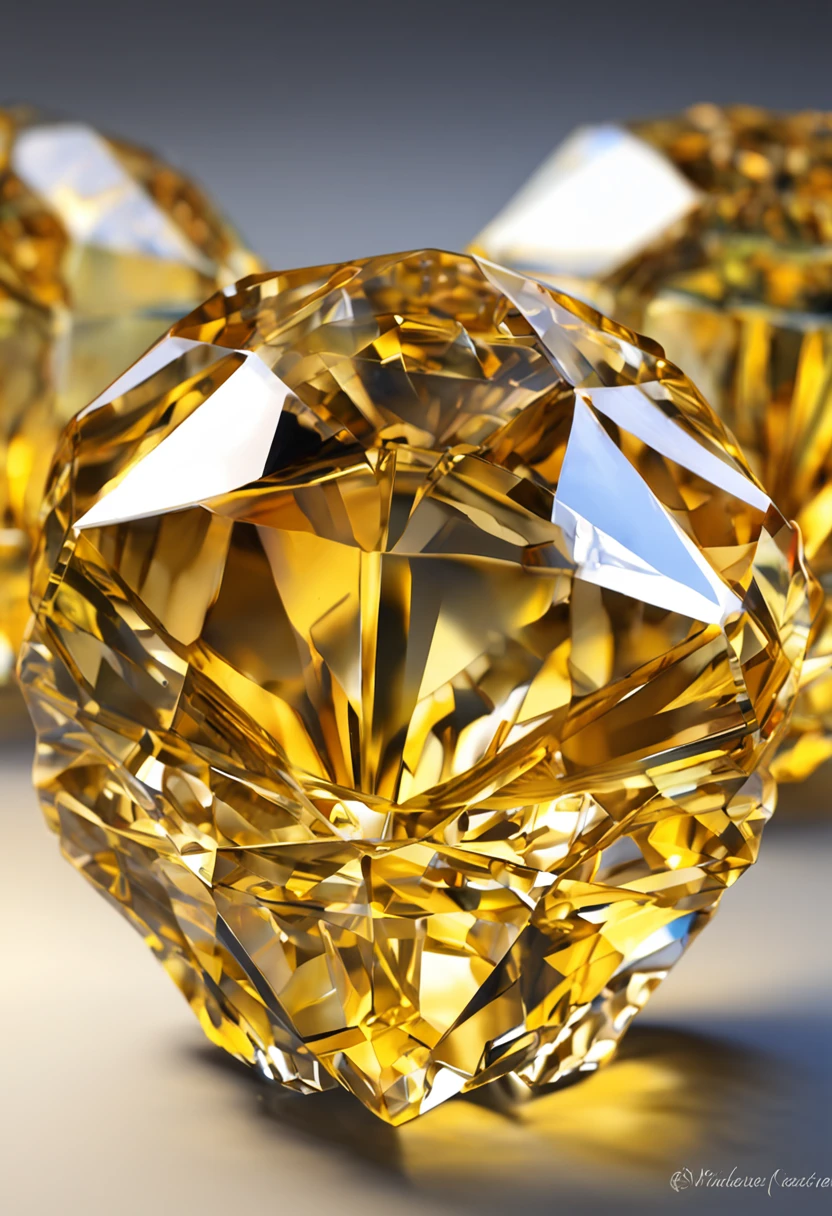 "An intricately detailed 8K ultra-realistic yellow crystal object, rendered with Octane Render in Unreal Engine 3D."
