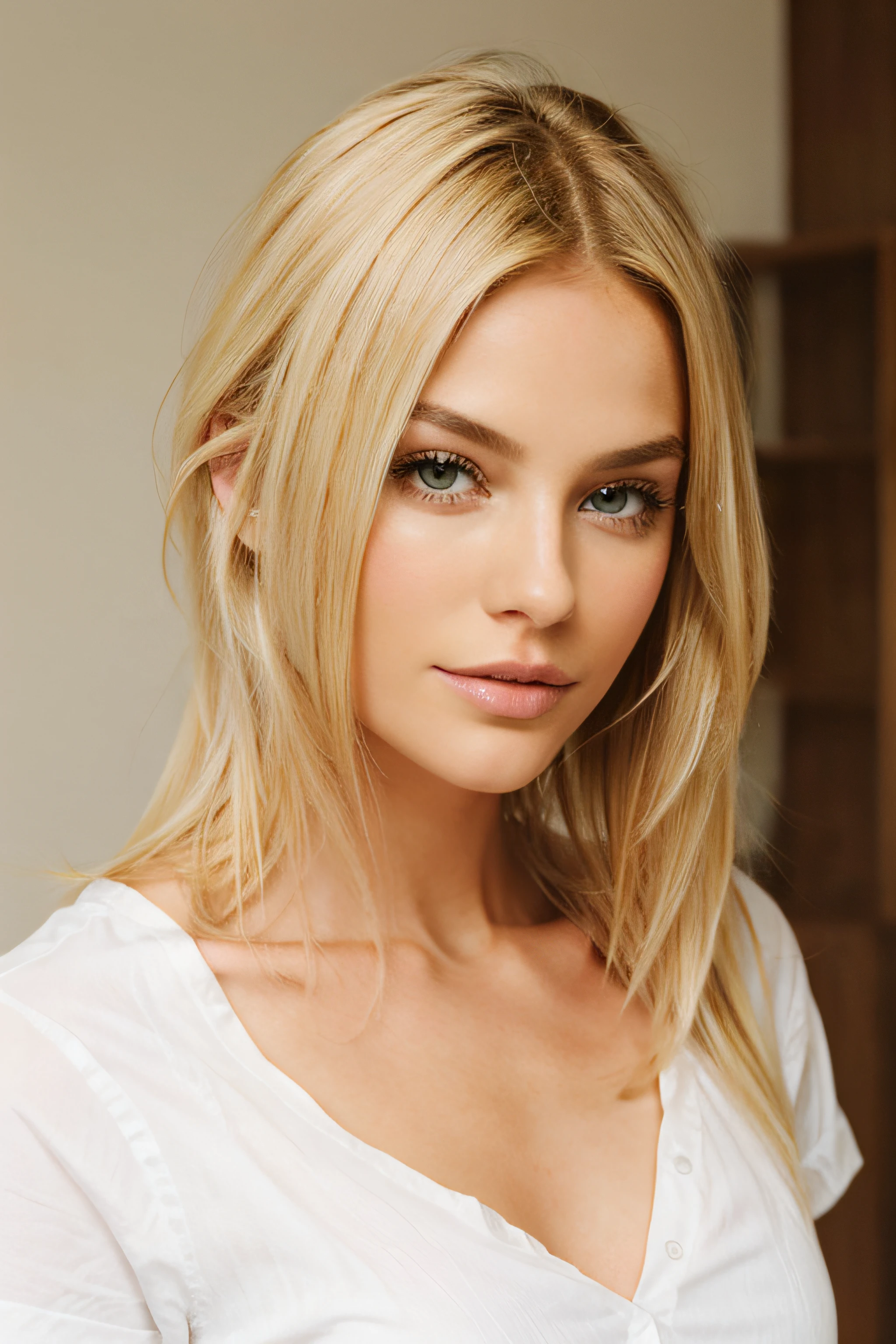 1 girl in there, Alter16, Allein, Langes, welliges Haar, , long messy windy blondes Haar, Blick in die Kamera, O-Gesicht, blondes Haar, Schmuck, Full body, (Extrem detailliertes 8K-Hintergrundbild), Sanfte Beleuchtung, Good quality, Filmkorn, Fujifilm XT3 scharfer Fokus, f 5.6, 50mm, Hohe Detailgenauigkeit, scharfer Fokus,(natural light), (seductive), Aufschlussreich, realistisch, sexy, Tight white T-shirt