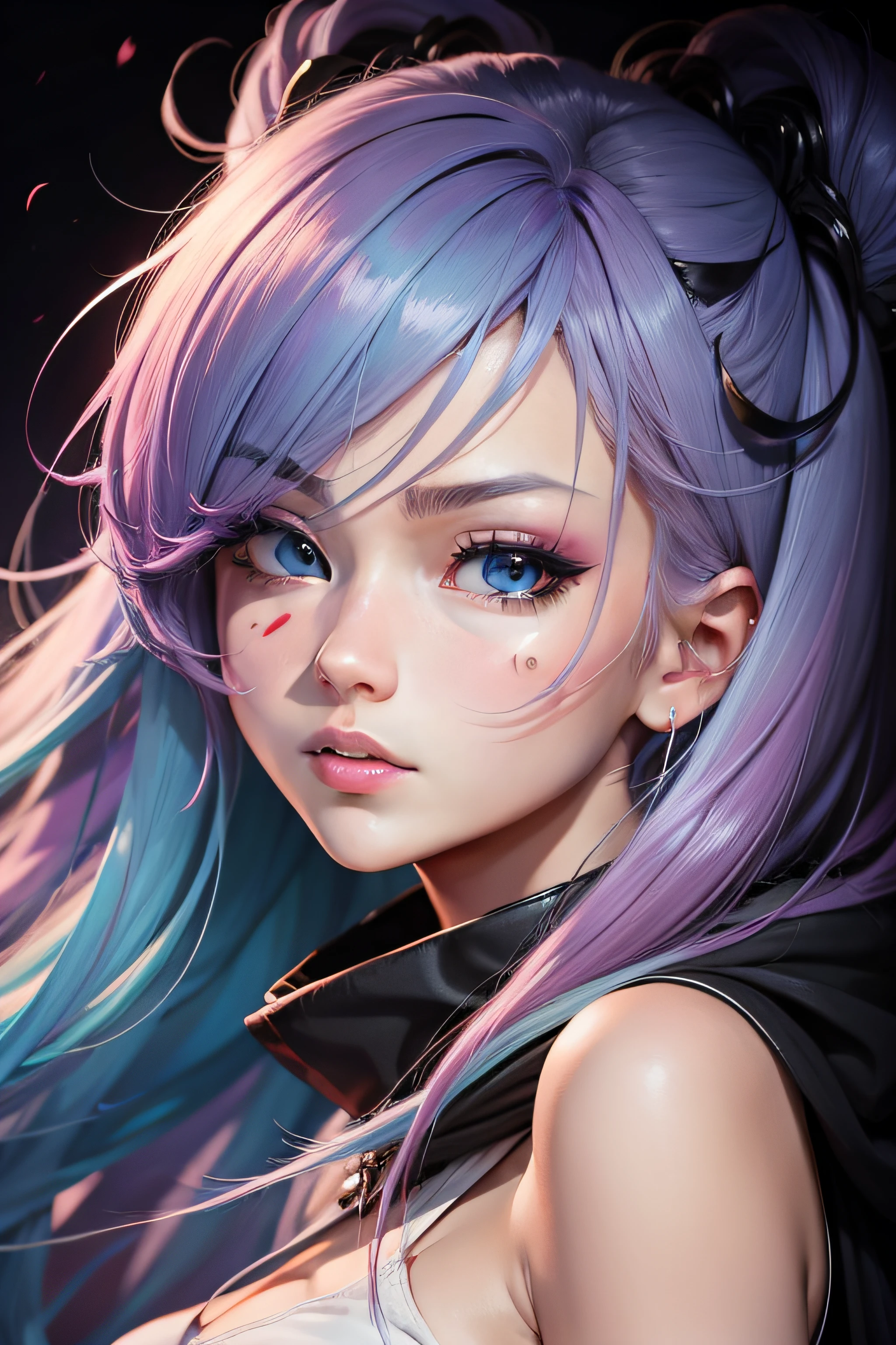 Abstract colours anime face
