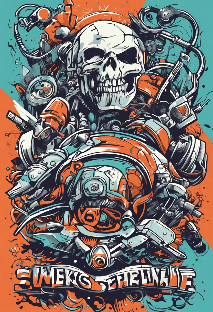 sticker style, white background, mechanical pencils, t-shirt design