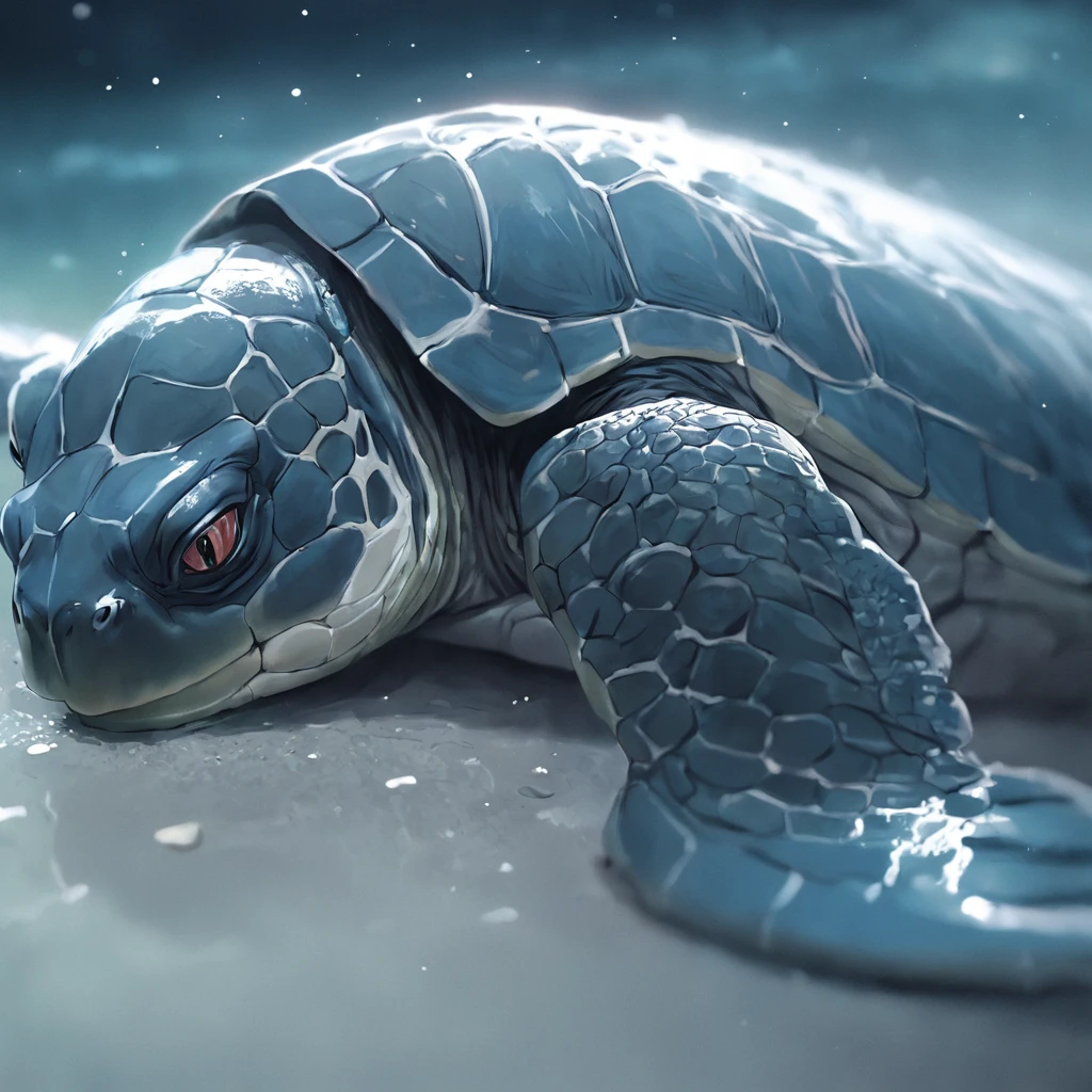 hand illustrated turtle with tattoo, in the style of realistic drawing, swimming, background white, realist detail, monochromatic serenity, side view, black and white,