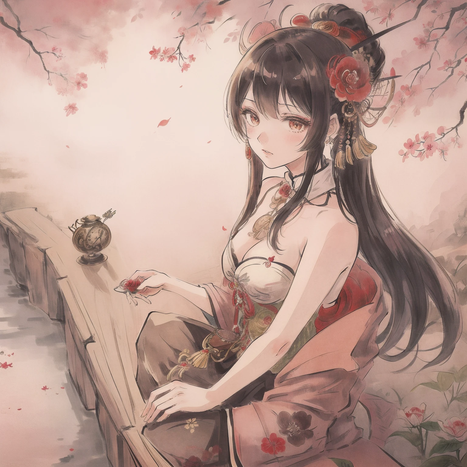 masutepiece, Best Quality, masutepiece, Best Quality,Highly detailed,{Best Quality}, {{masutepiece}}, {hight resolution},Original, {extremely delicate and beautiful},masutepiece, Best Quality,Highly detailed,{Best Quality}, Steampunk, Evil Flower{hight resolution}, Very detailed 8k wallpaper, 1girl in