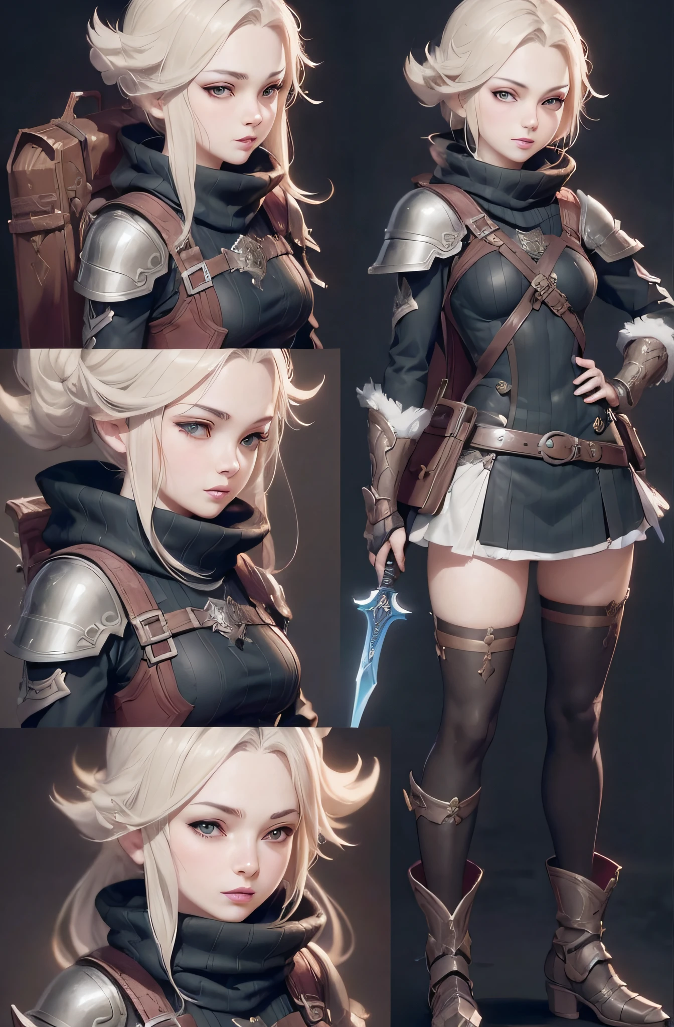 a close up of a woman in armor holding a sword, style of wlop, Stunning character art, detailed character art, very detailed character, amazing 8k character concept art, inspired by senior character artist, high quality character design, character artwork, wlop rossdraws, Female Character, Character Artist, super detailed fantasy characters, realistic character concept art