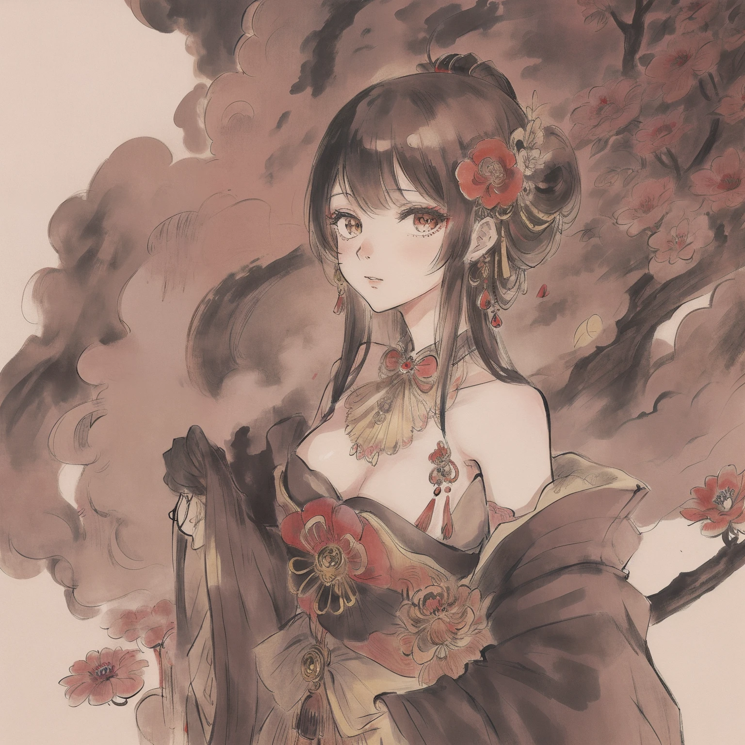 masutepiece, Best Quality, masutepiece, Best Quality,Highly detailed,{Best Quality}, {{masutepiece}}, {hight resolution},Original, {extremely delicate and beautiful},masutepiece, Best Quality,Highly detailed,{Best Quality}, Steampunk,  Evil Flower{hight resolution}, Very detailed 8k wallpaper, 1girl in