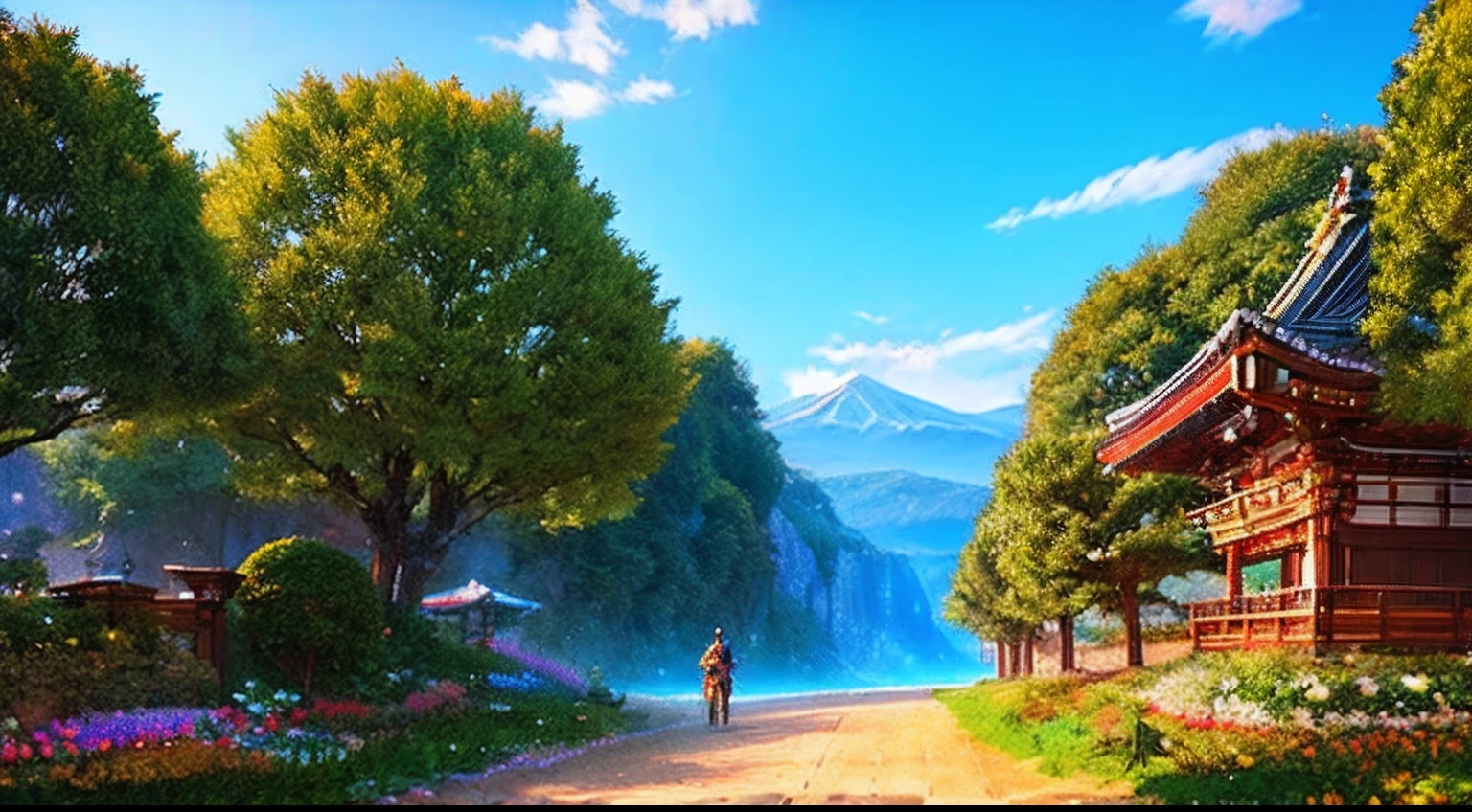 pixel game，scenography，fantastical scenes，Horse watching in Tokyo， Pixel art #pixelart