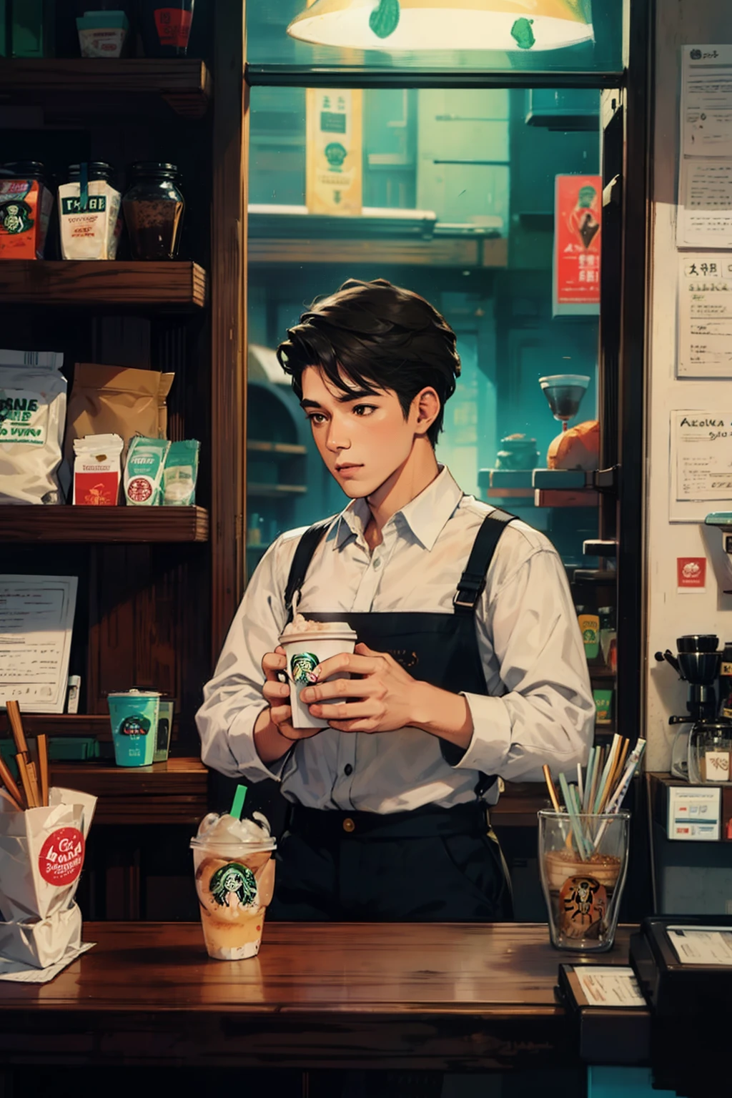 gorilla、Gorilla clerk、Starbucks Coffee