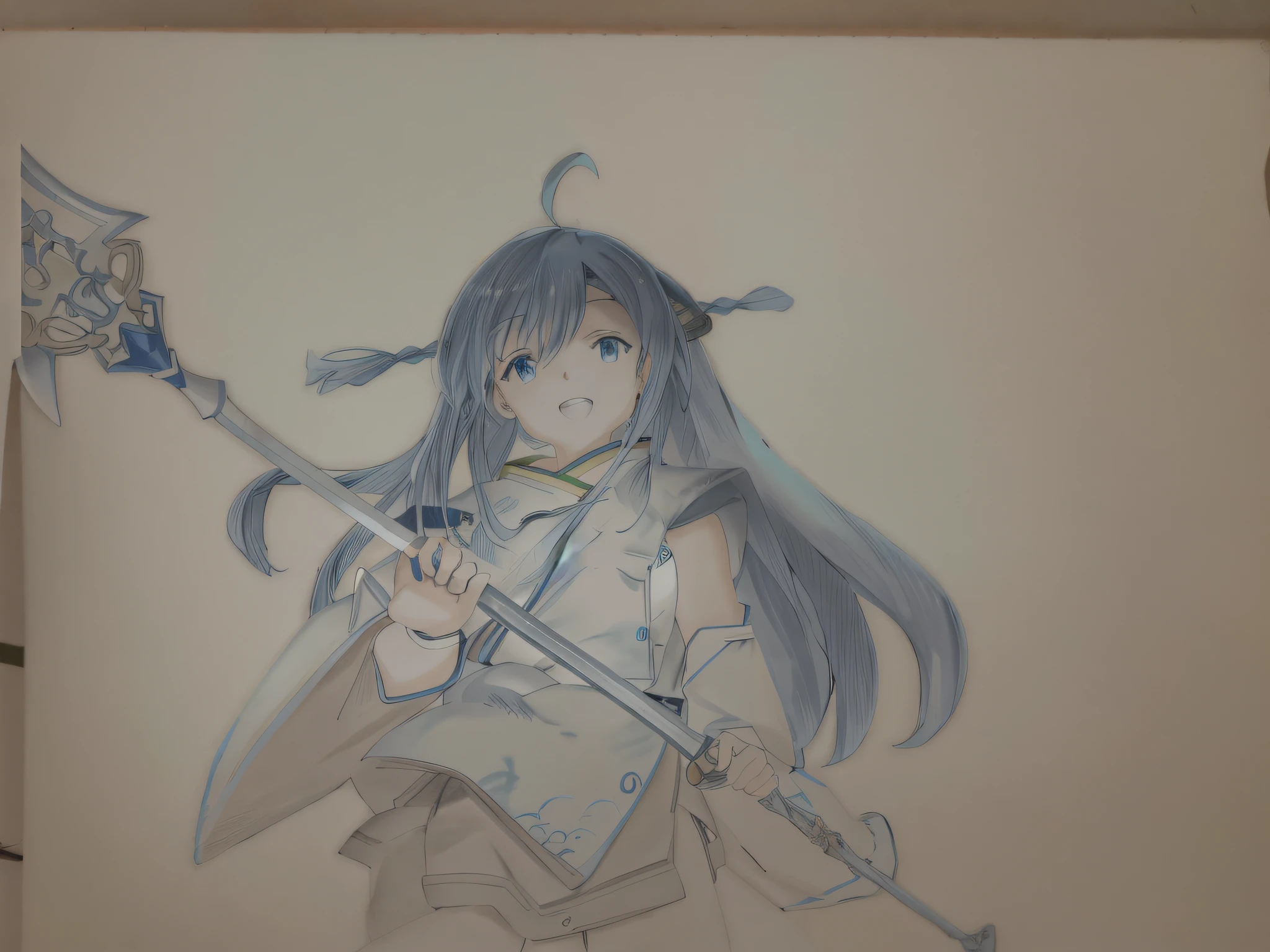 Anime characters with sword and sword in hand drawing piece, Anime Paintings, drawn in anime painter studio, Anime art, cel shaded anime, author:Hosomura Kane, painted in high resolution, Anime artwork, From Arknights, Kantai collection style, made with anime painter studio, an anime drawing, Anime Paintings, faded drawing, japanese anime artist drawn, Official artwork HDR