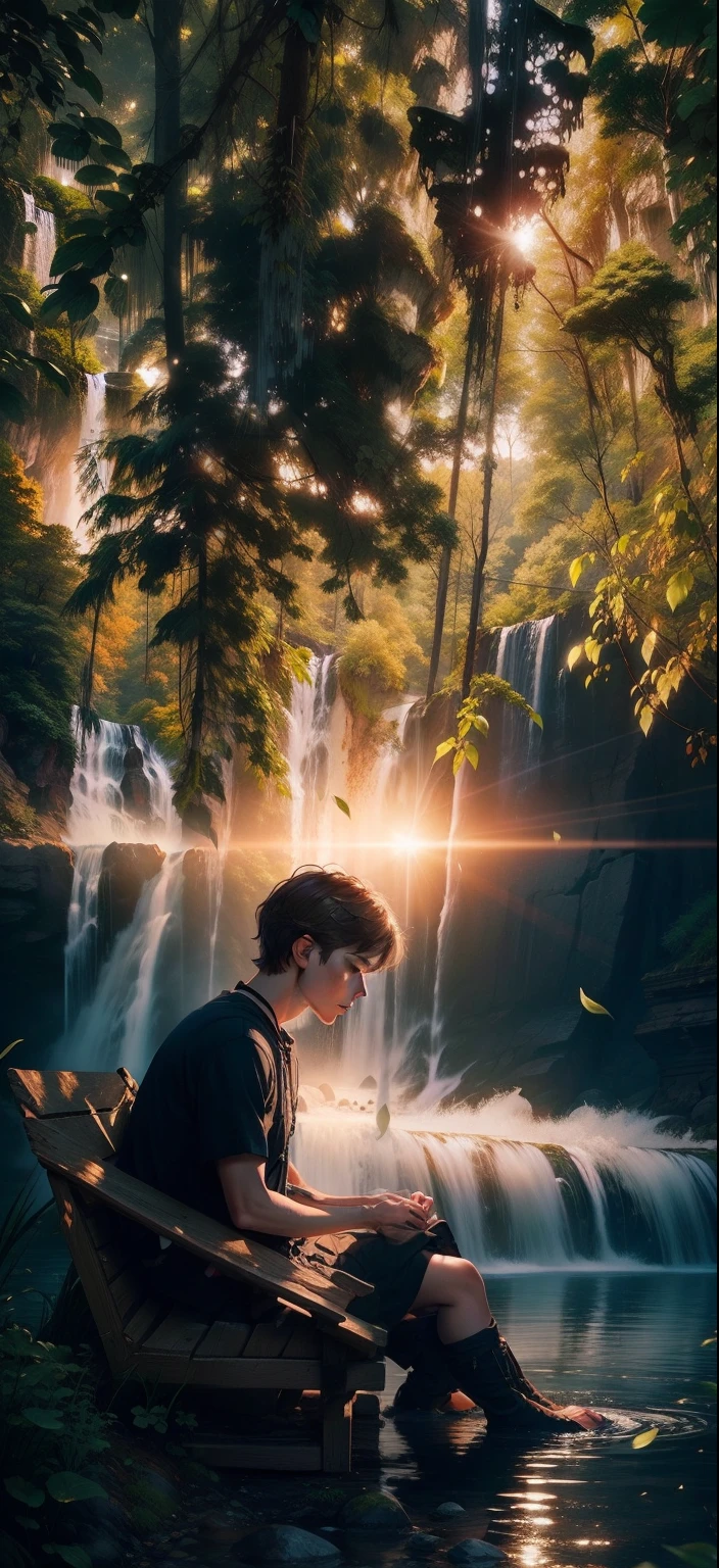 Edit background waterfalls and peaceful