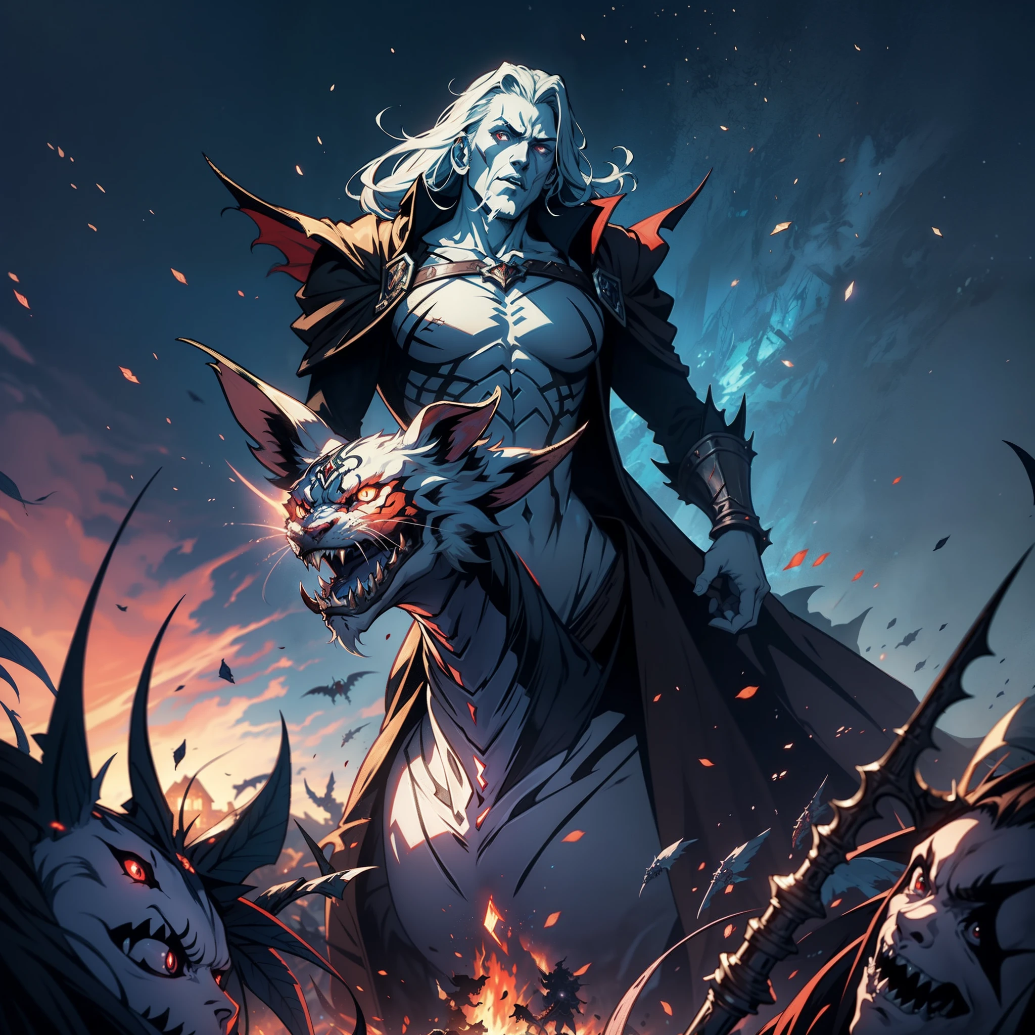 Castlevania Shadow Lord hyper realistic super detailed Lord Dracula leading troops army of demons to battle war hyper realistic super detailed Dynamic shot cinematic scenes movie film shooting characters Dynamic