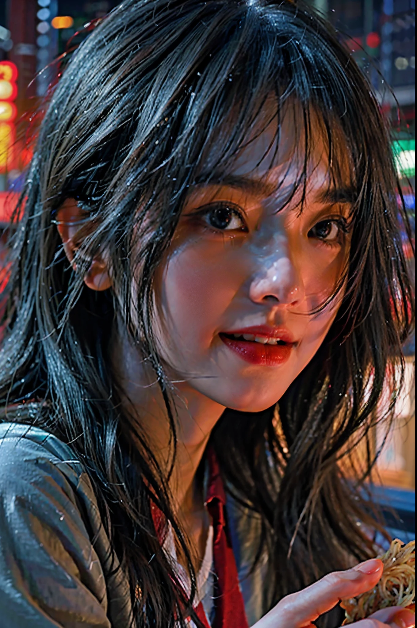 very best quality，tmasterpiece，（fidelity：1.4），female pervert，black color hair，Black eyes，frontage，A detailed face，Beautiful  eyes，grin，de pele branca