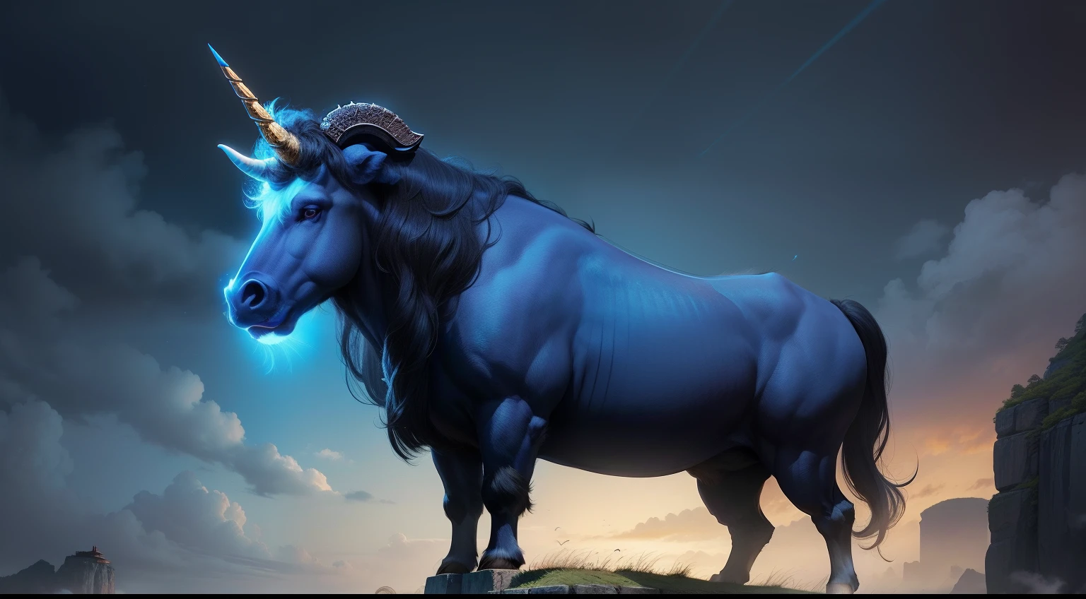The Luminicorneum is an aberration formed by a distortion of stellar energy that has escaped from its plane of origin. Its appearance resembles a monstrous rhinoceros, But his body is translucent and shines like stars. Its horn is a prominent conical structure that emits a soft light, Similar to that of a unicorn