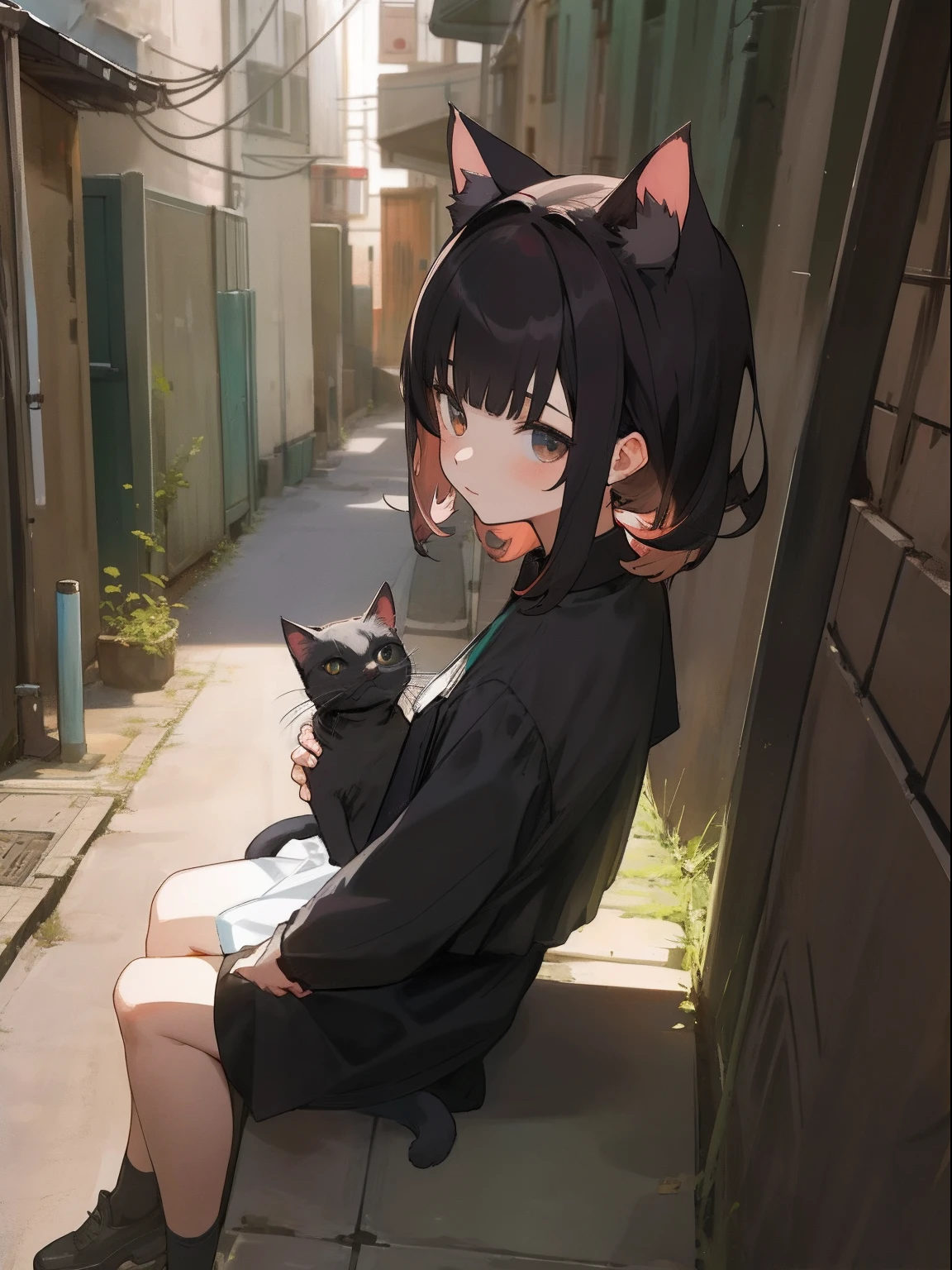 Cai Xukun's，upskirt with，Cat ears