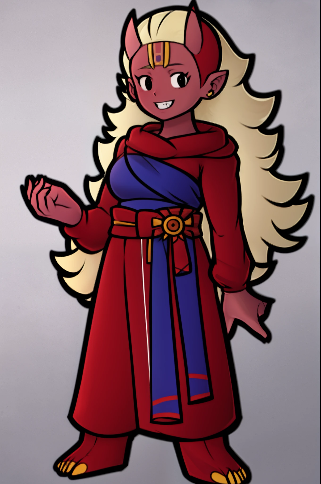 gijinka-majora,standing, full body, chibi, medium breast