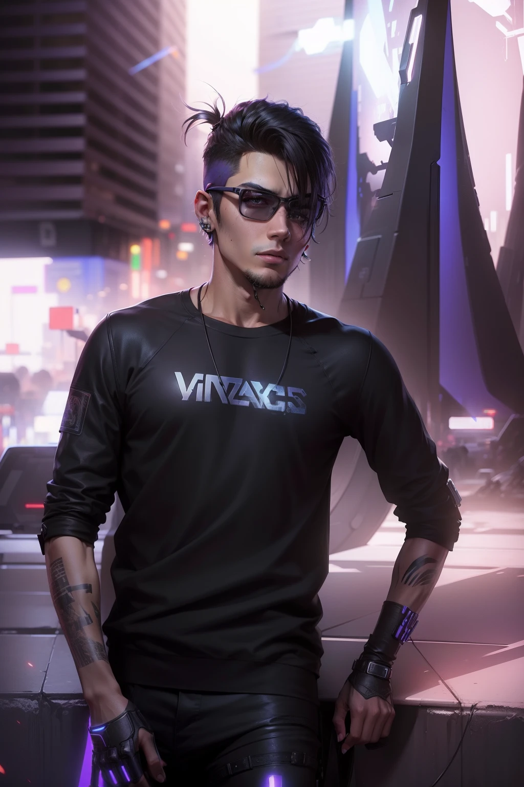 Change background cyberpunk handsome boy.realistic face.