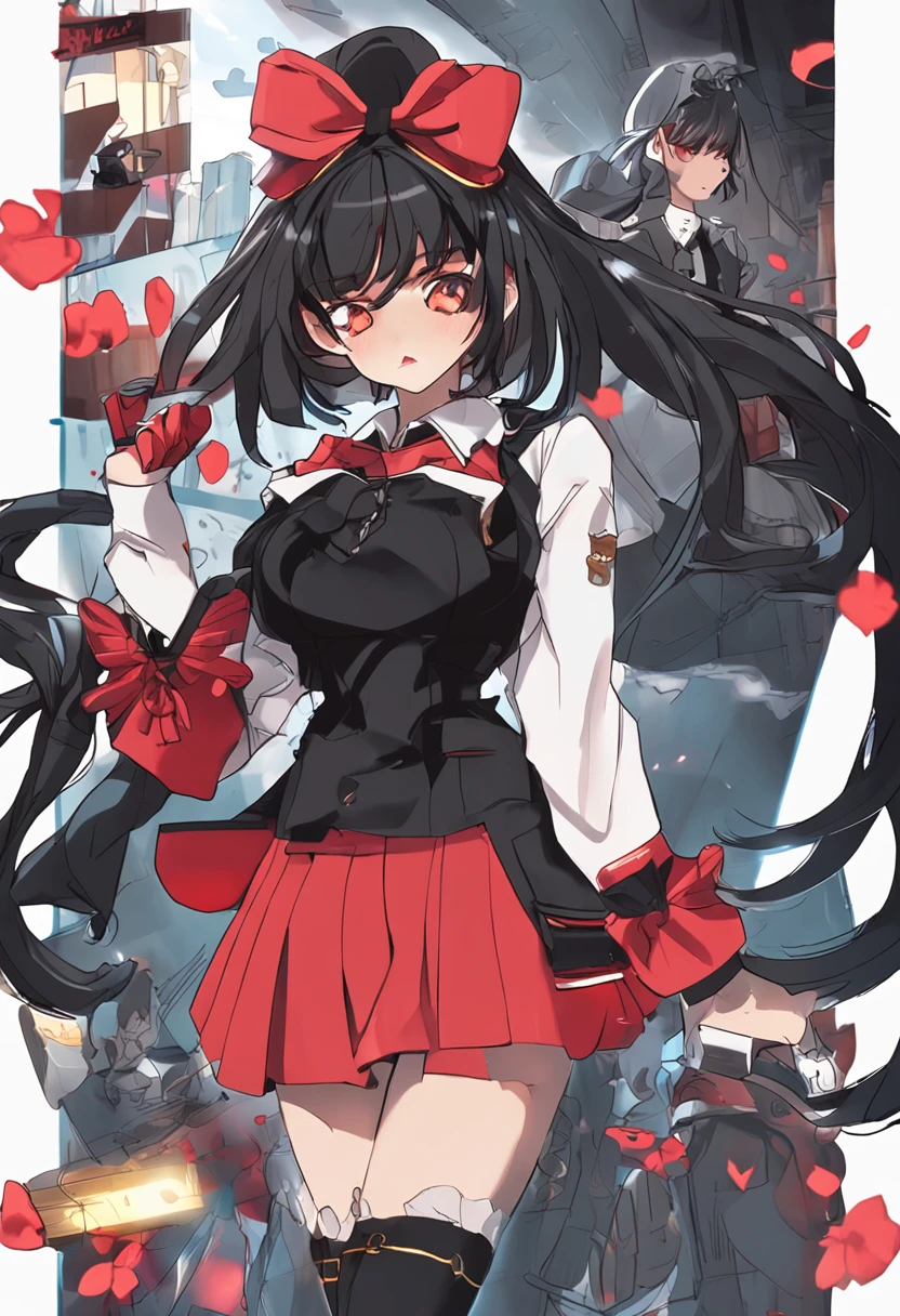 quadratic element,teens girl,Superskirt,huge tit,a sailor suit,Black over-the-knee stockings,Raised sexy,full bodyesbian,black color hair,red color eyes,Lift the skirt,is shy,Flushed complexion