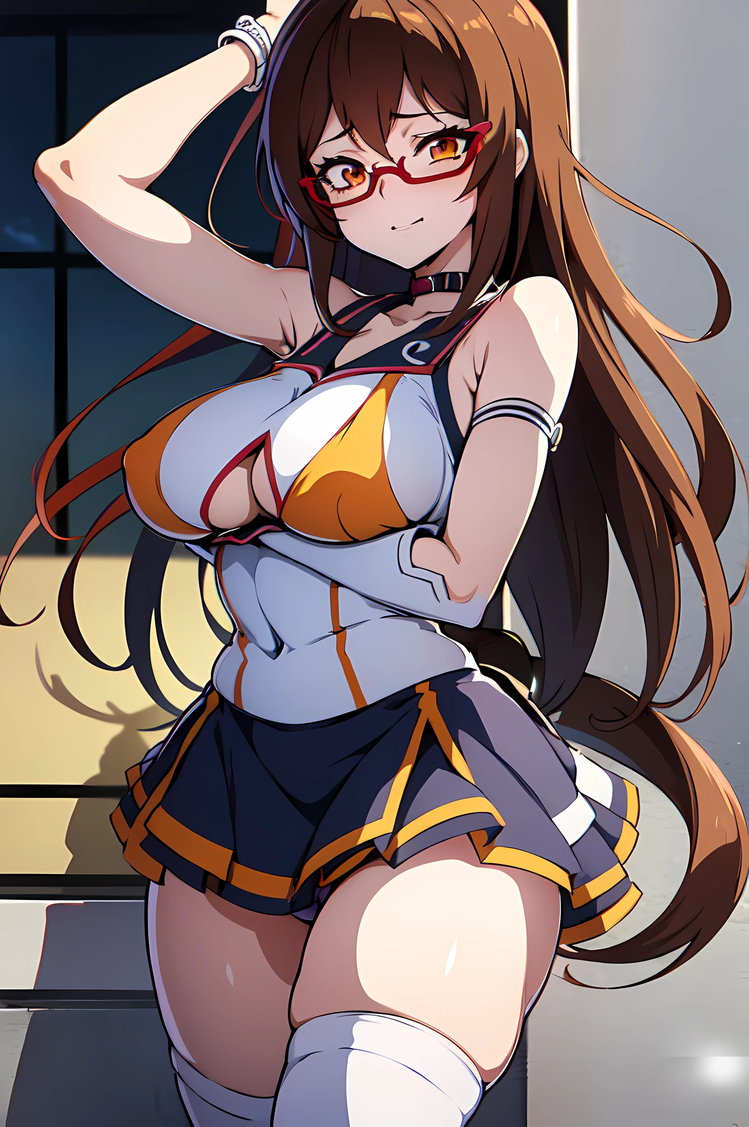 oppai, Seductive Anime Girl, Anime Best Girl, oppai proportions, Ecchi, charming anime girls, Ecchi anime style, a female anime character, Anime girl named Lucy, (Anime Girl), beautiful alluring anime , an anime girl, Rin, marin kitagawa fanart, White girl with brown hair and white glasses, by Alejandro Burdisio